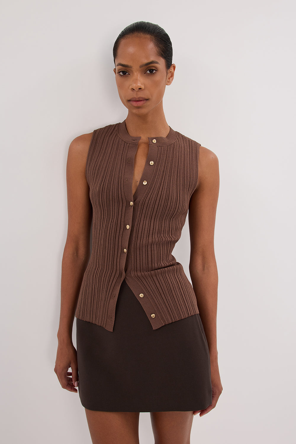 JASMINE MOCHA KNIT TOP Clothing DISSH Boutiques 