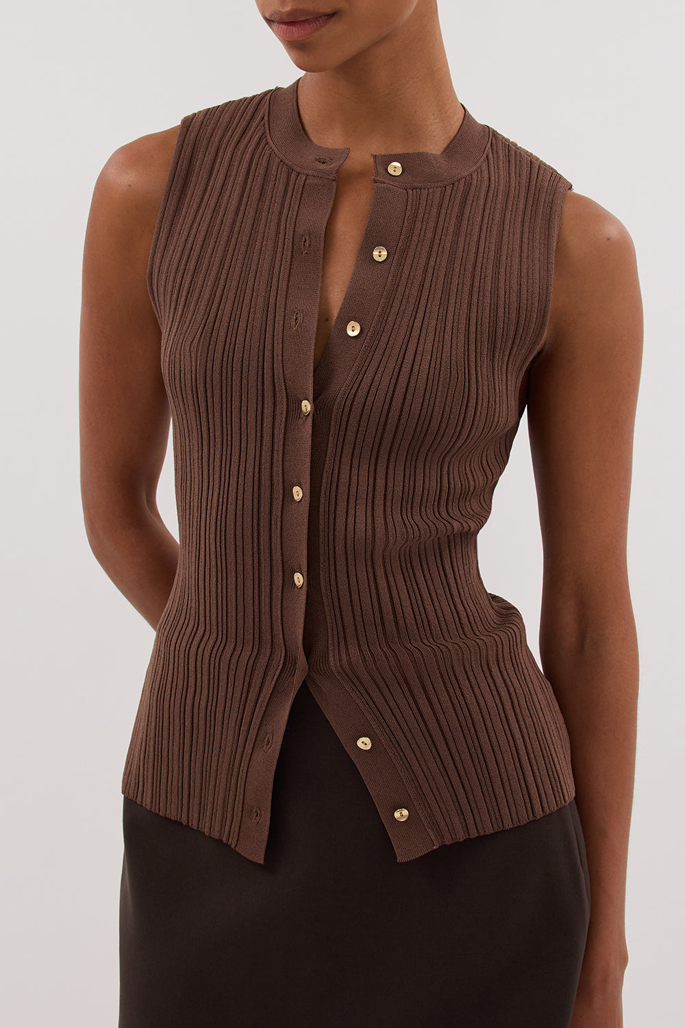 JASMINE MOCHA KNIT TOP Clothing DISSH Boutiques 