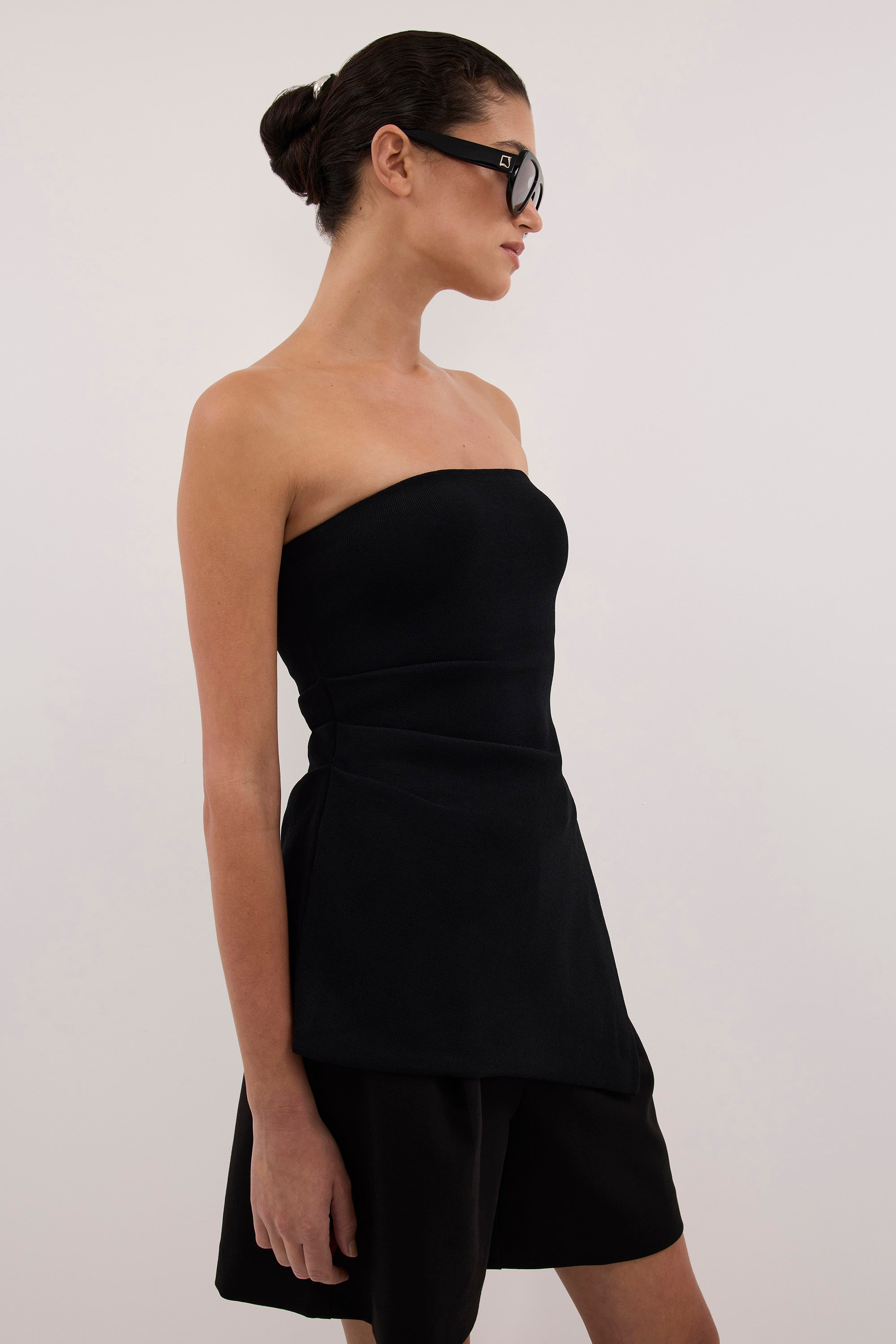 LUKE BLACK LONGLINE BANDEAU TOP