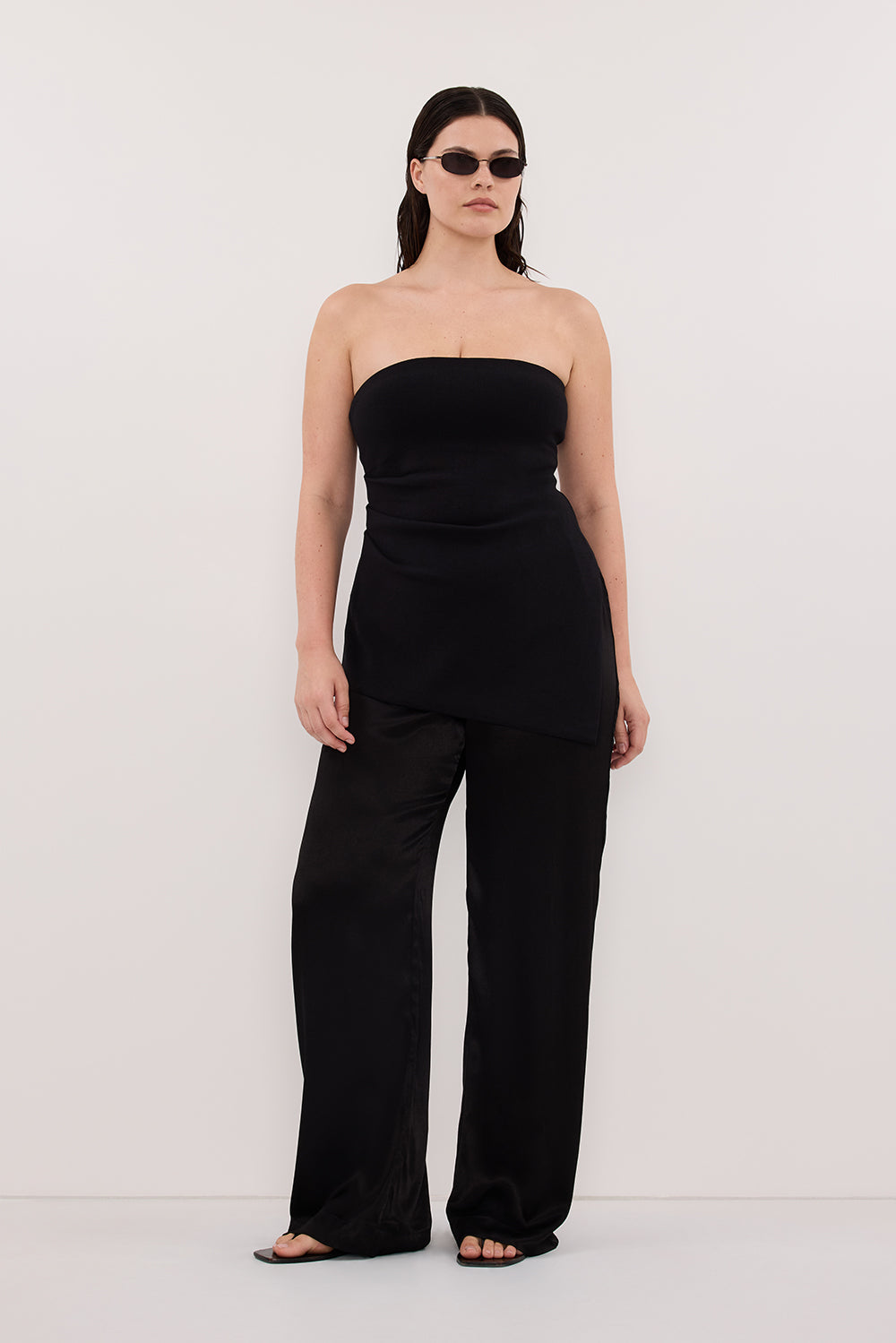 LUKE BLACK LONGLINE BANDEAU TOP Clothing DISSH Boutiques 