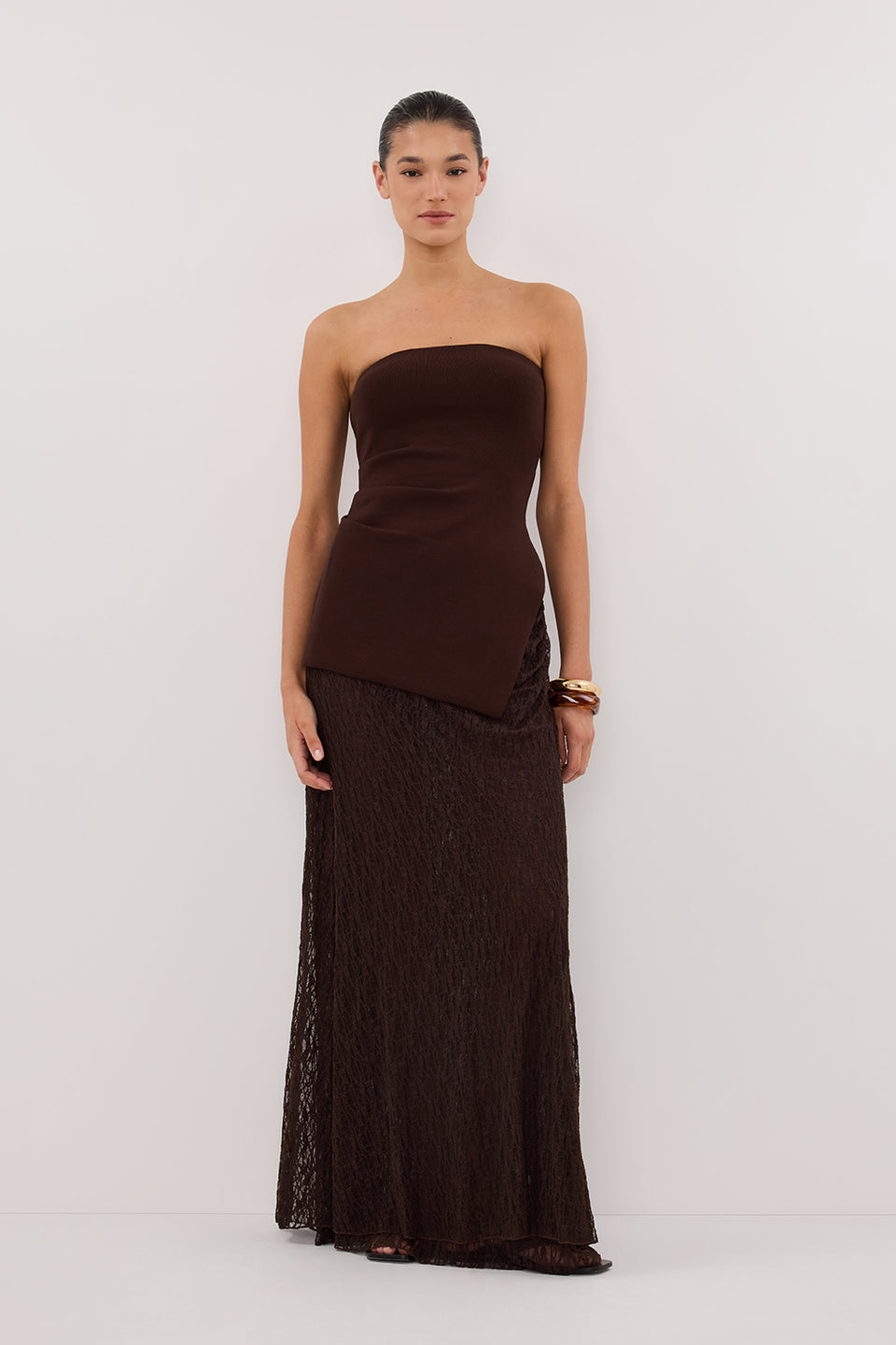 LUKE CHOC LONGLINE BANDEAU TOP Clothing DISSH Boutiques XS CHOCOLATE 