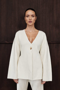 SCOUT CREAM LONG SLEEVE KNIT TOP