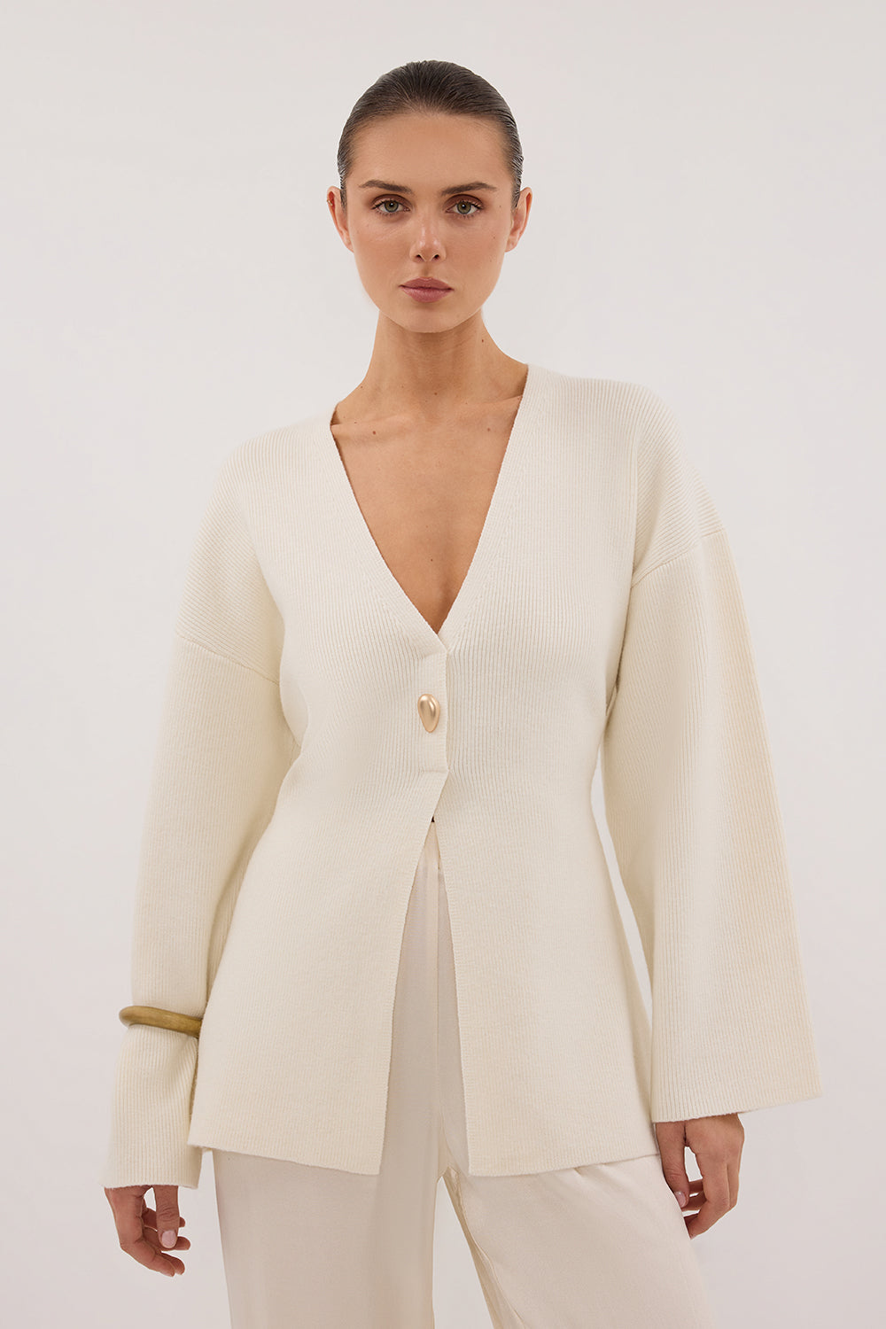 SCOUT CREAM LONG SLEEVE KNIT TOP