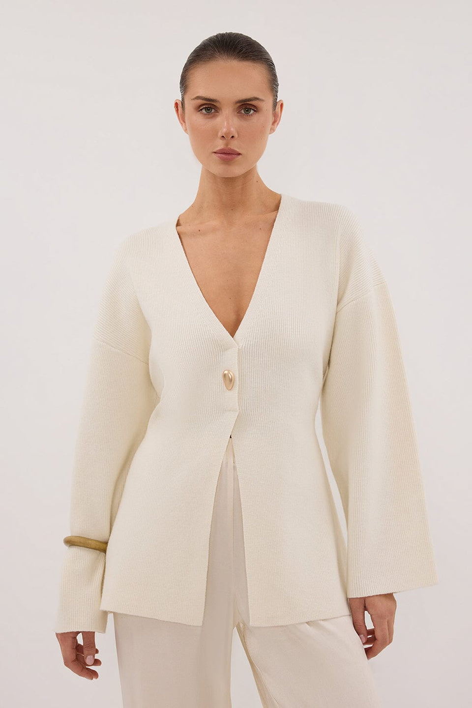 SCOUT CREAM LONG SLEEVE KNIT TOP Clothing DISSH Boutiques 