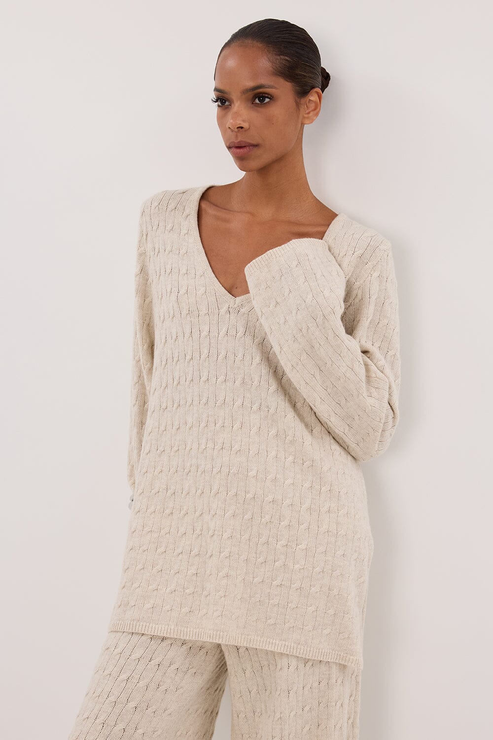 MAREN CHALK CABLE KNIT JUMPER Clothing DISSH Boutiques 