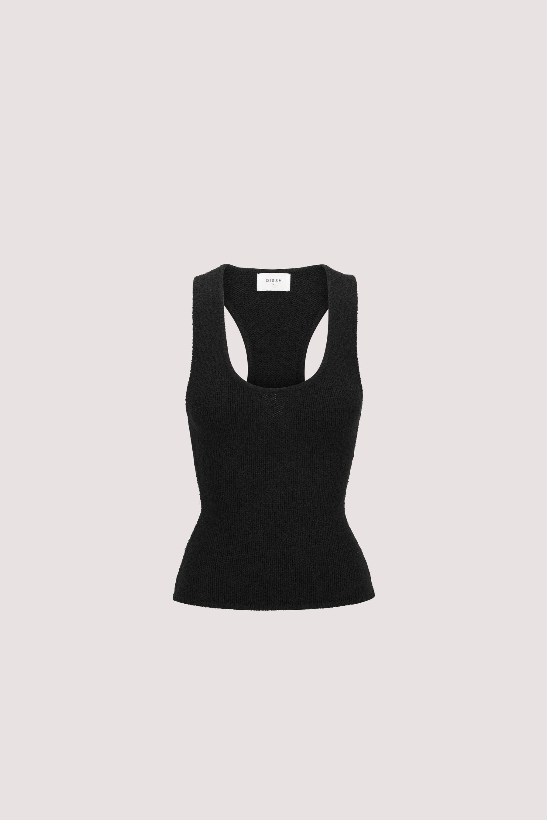 ASPEN BLACK SLEEVELESS RACER KNIT TOP Clothing DISSH Boutiques 