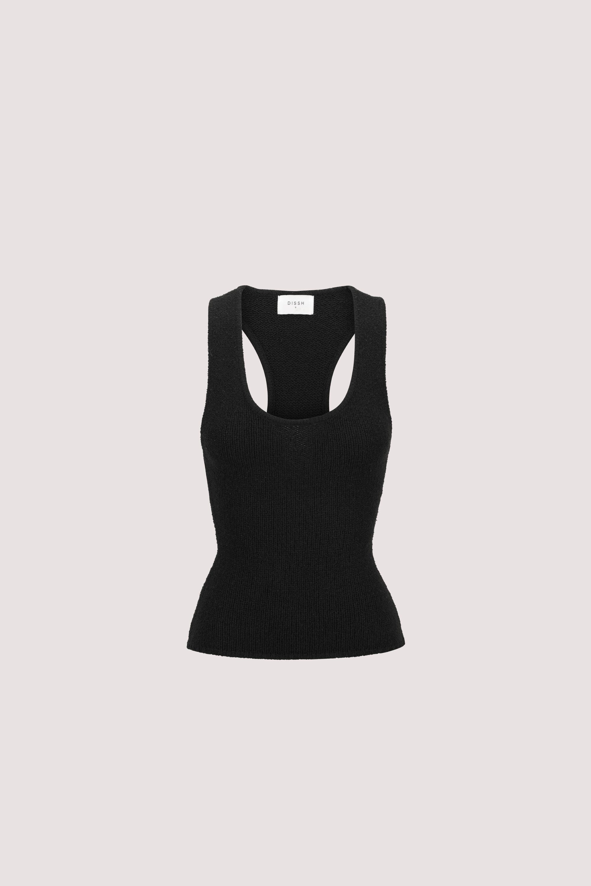 ASPEN BLACK SLEEVELESS RACER KNIT TOP Clothing DISSH Boutiques 