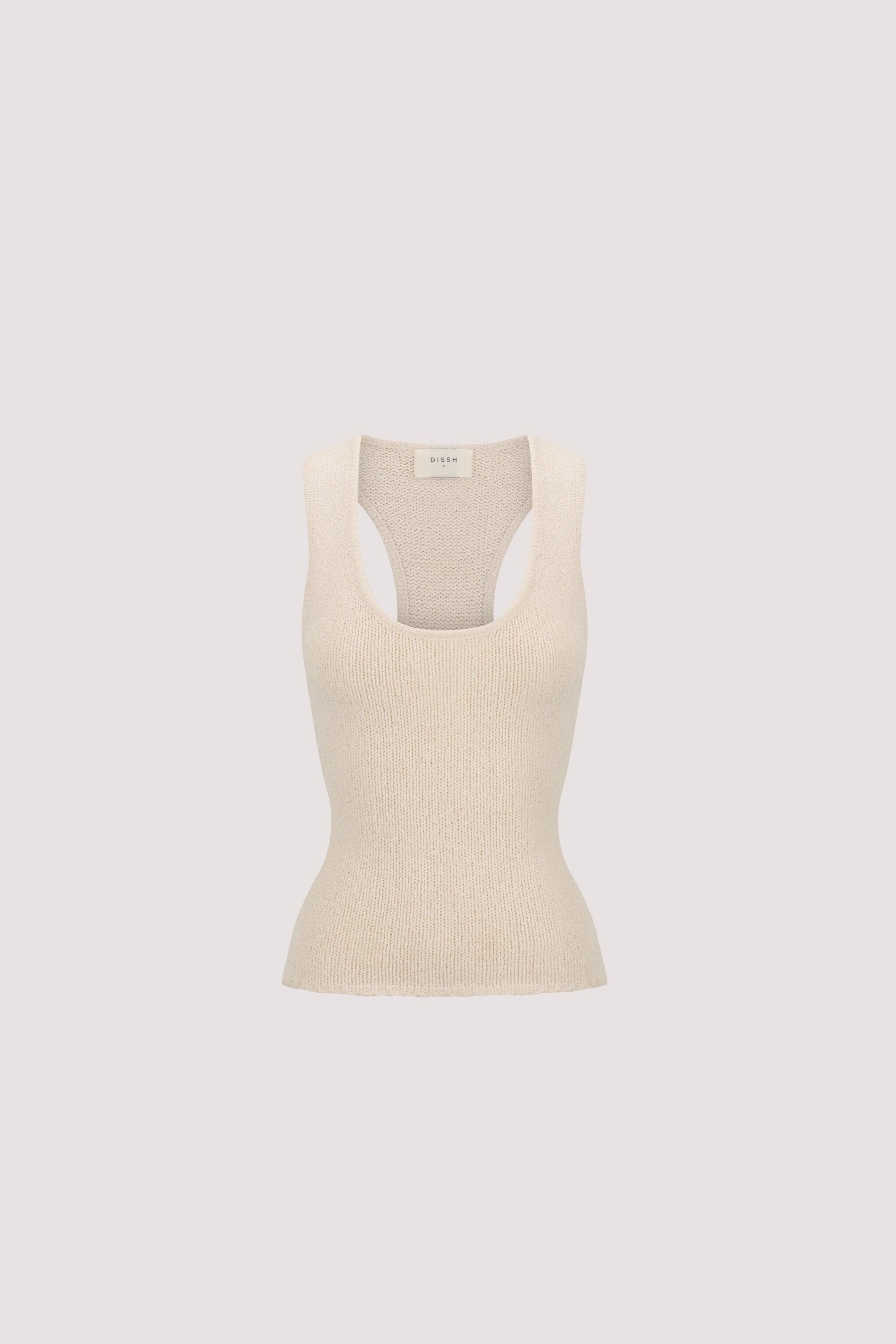 ASPEN SANDSTONE SLEEVELESS RACER KNIT TOP Clothing DISSH Boutiques 