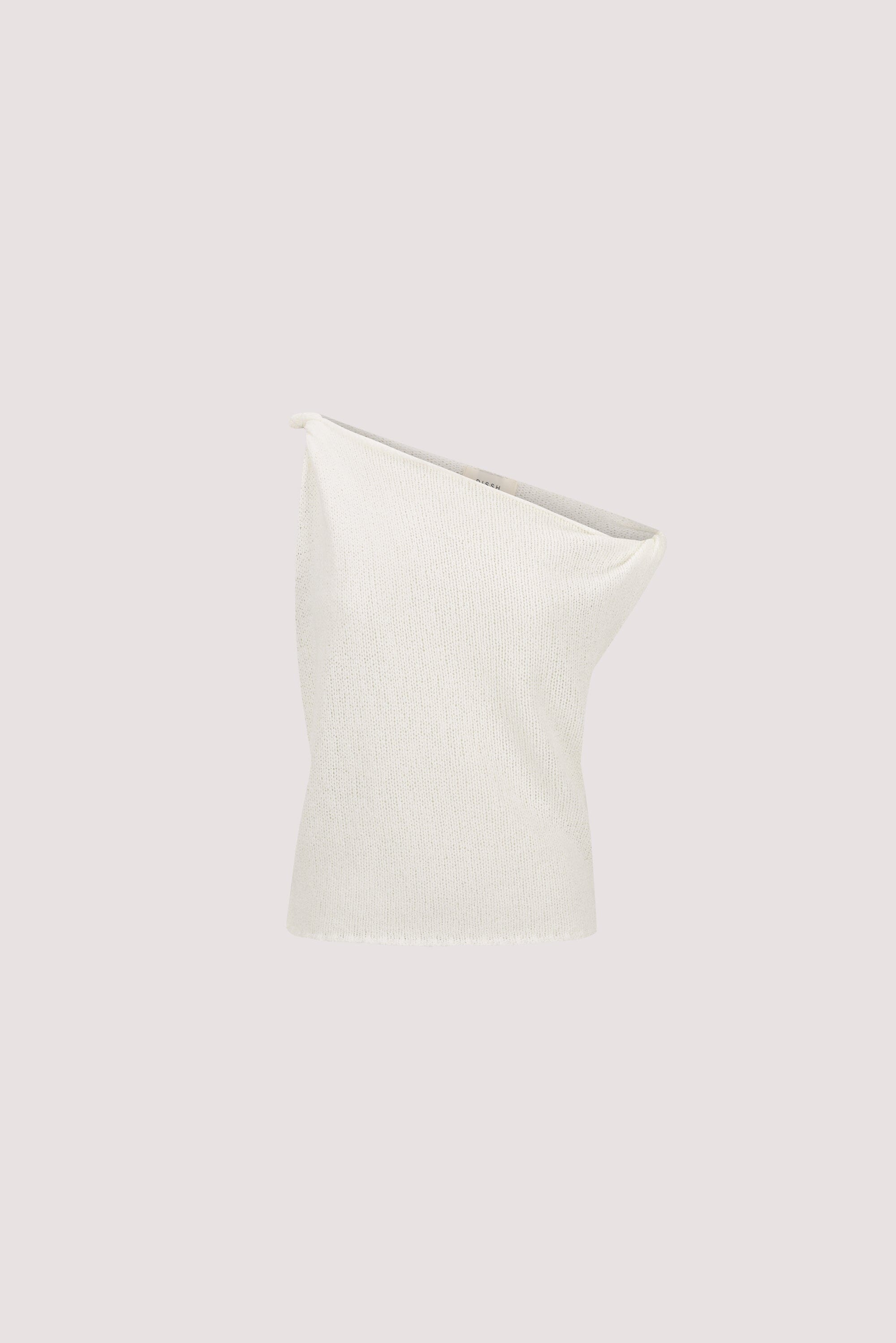 KARA OFF WHITE ASYM KNIT TOP Clothing DISSH Boutiques 