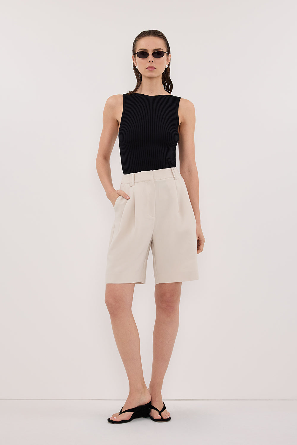 SIERRA BLACK KNIT TOP Clothing DISSH Boutiques XS BLACK 