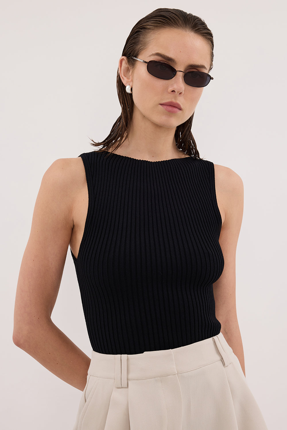 SIERRA BLACK KNIT TOP Clothing DISSH Boutiques 