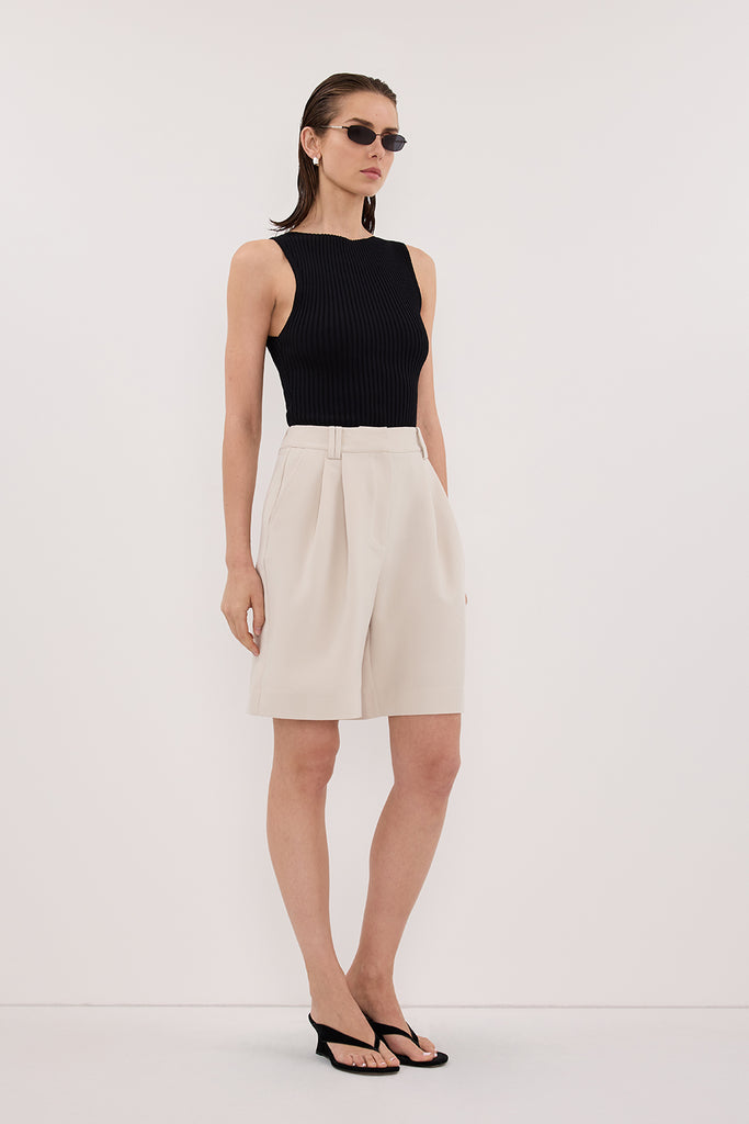 Tear Drop Retro Knit Top - Black