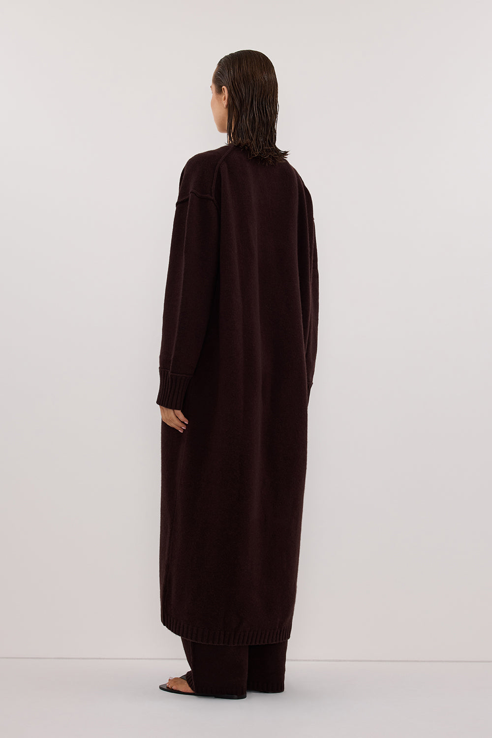 PAIGE CHOC LONGLINE WOOL KNIT COAT Clothing DISSH Boutiques 