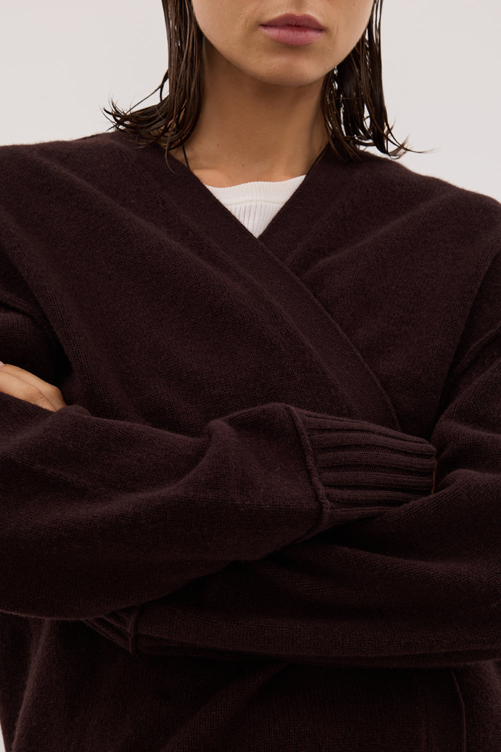 PAIGE CHOC LONGLINE WOOL KNIT COAT Clothing DISSH Boutiques 