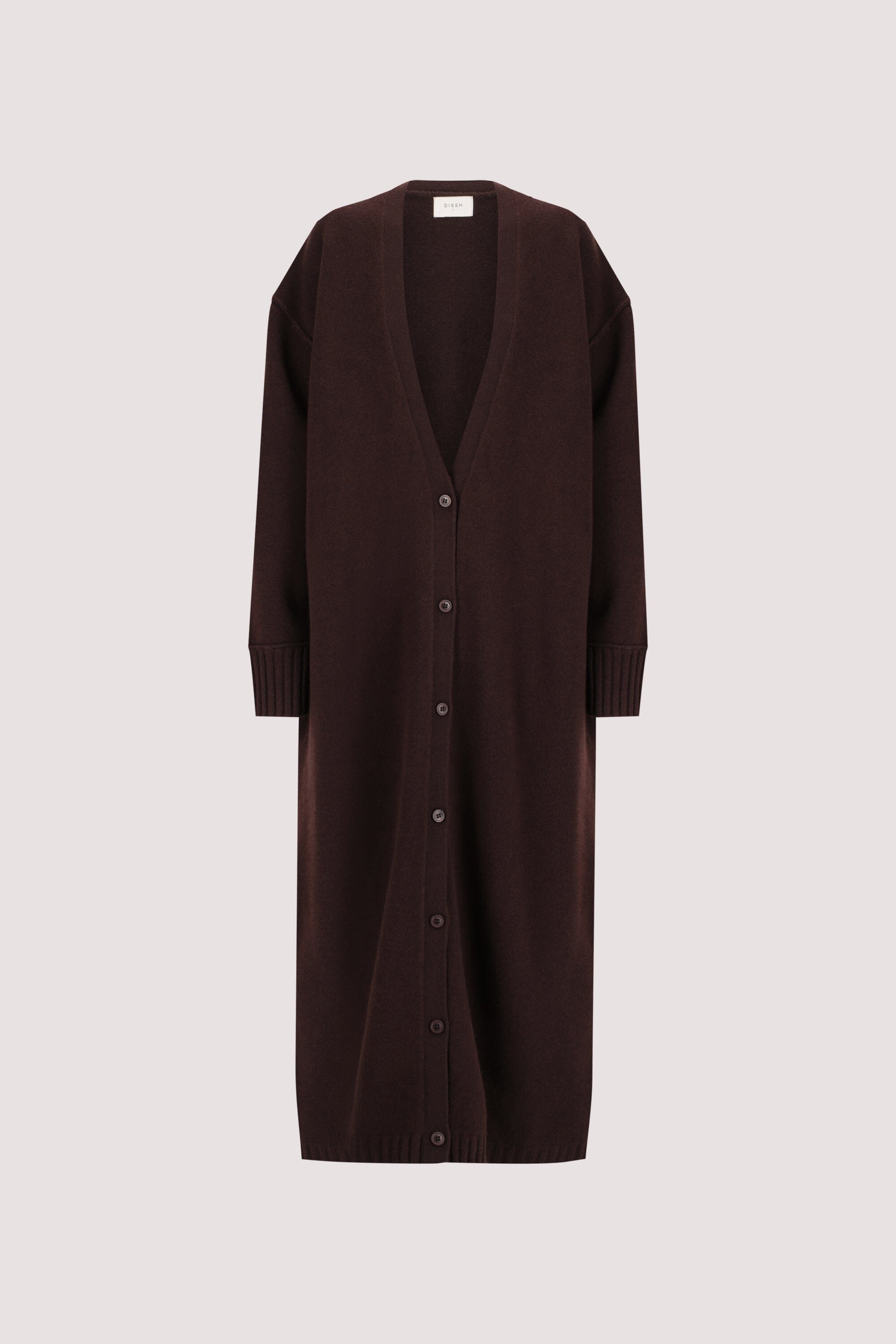 PAIGE CHOC LONGLINE WOOL KNIT COAT
