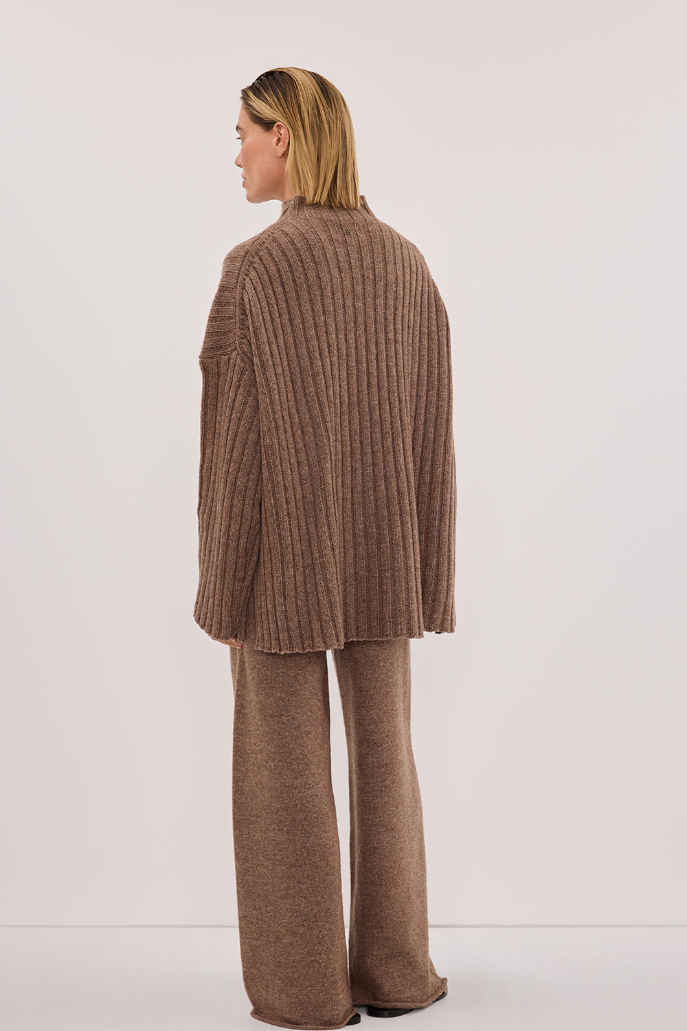 TUCSON MOCHA HIGH NECK KNIT JUMPER