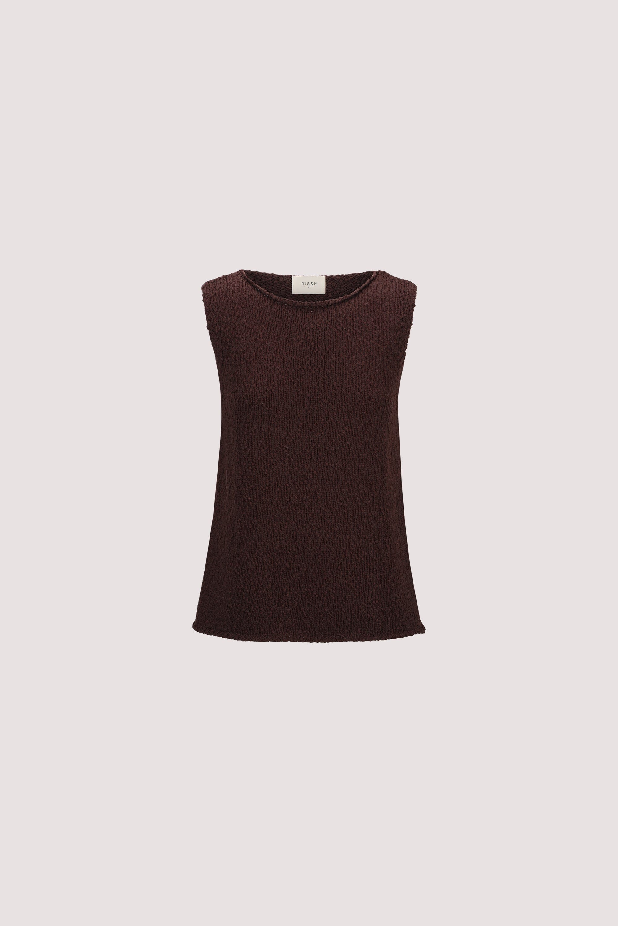 DINA CHOC SLEEVELESS KNIT TOP Clothing DISSH Boutiques 