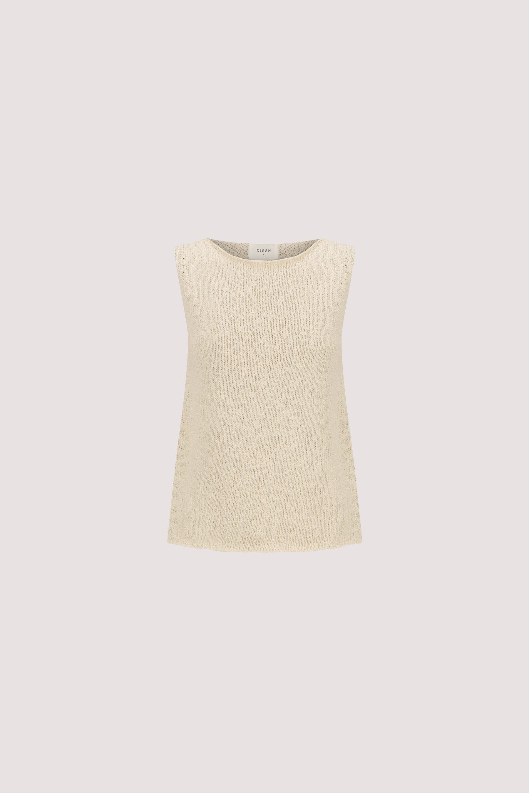 DINA NATURAL SLEEVELESS KNIT TOP Clothing DISSH Boutiques 