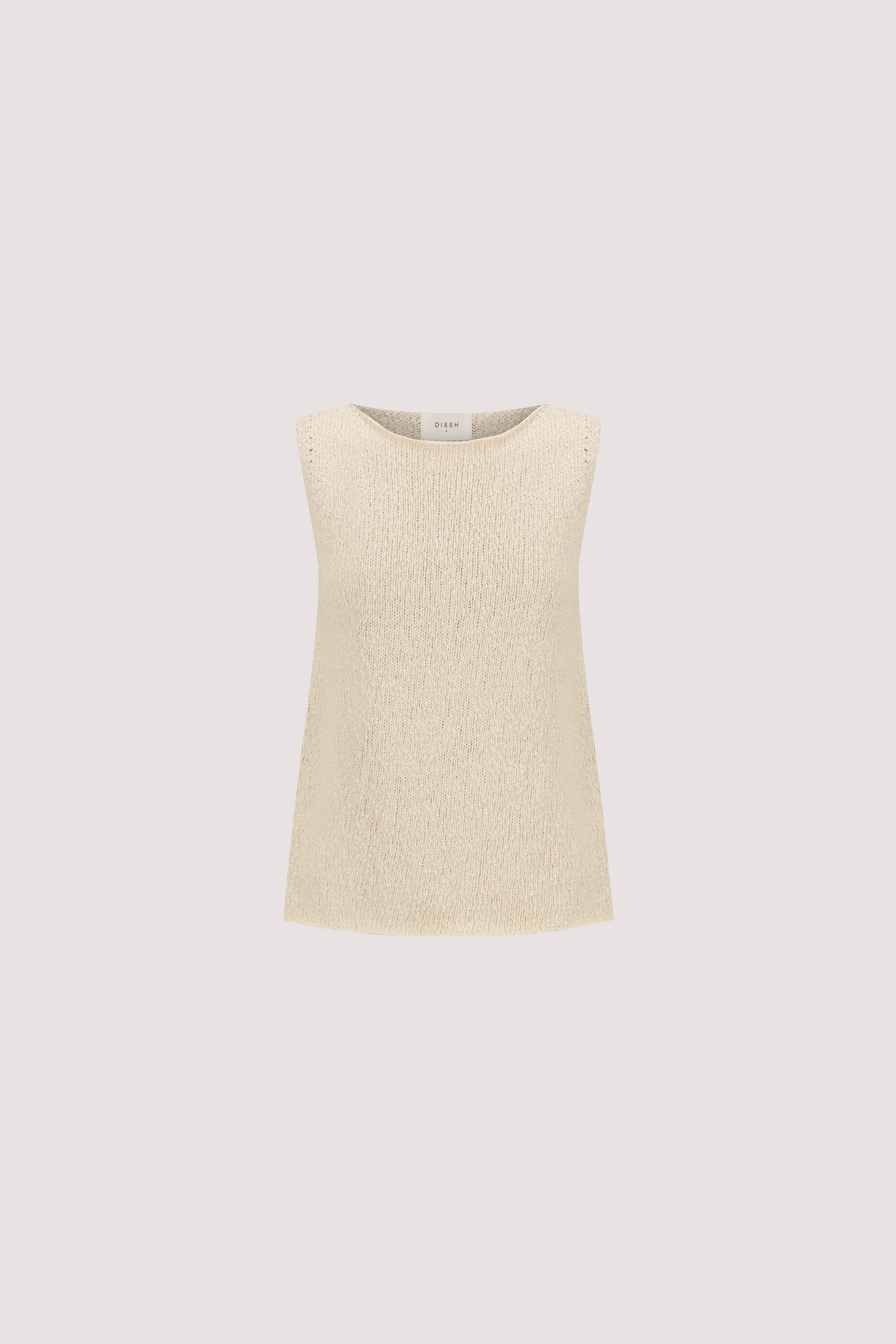 DINA NATURAL SLEEVELESS KNIT TOP Clothing DISSH Boutiques 