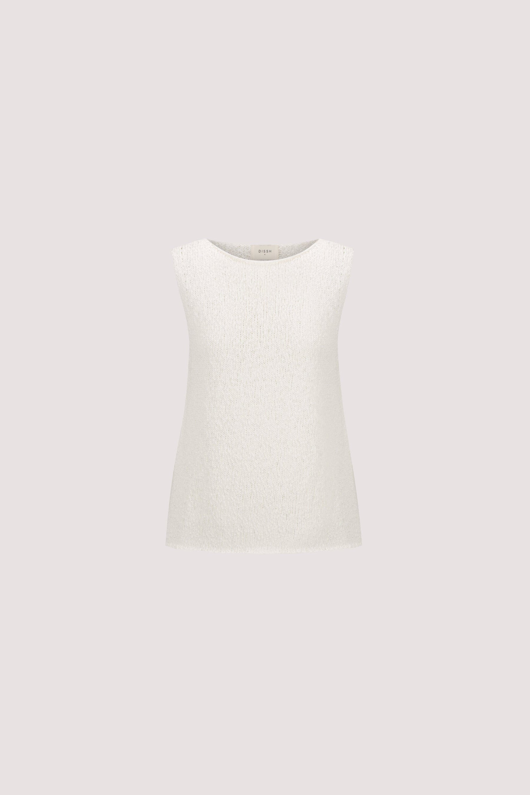 DINA OFF WHITE SLEEVELESS KNIT TOP Clothing DISSH Boutiques 