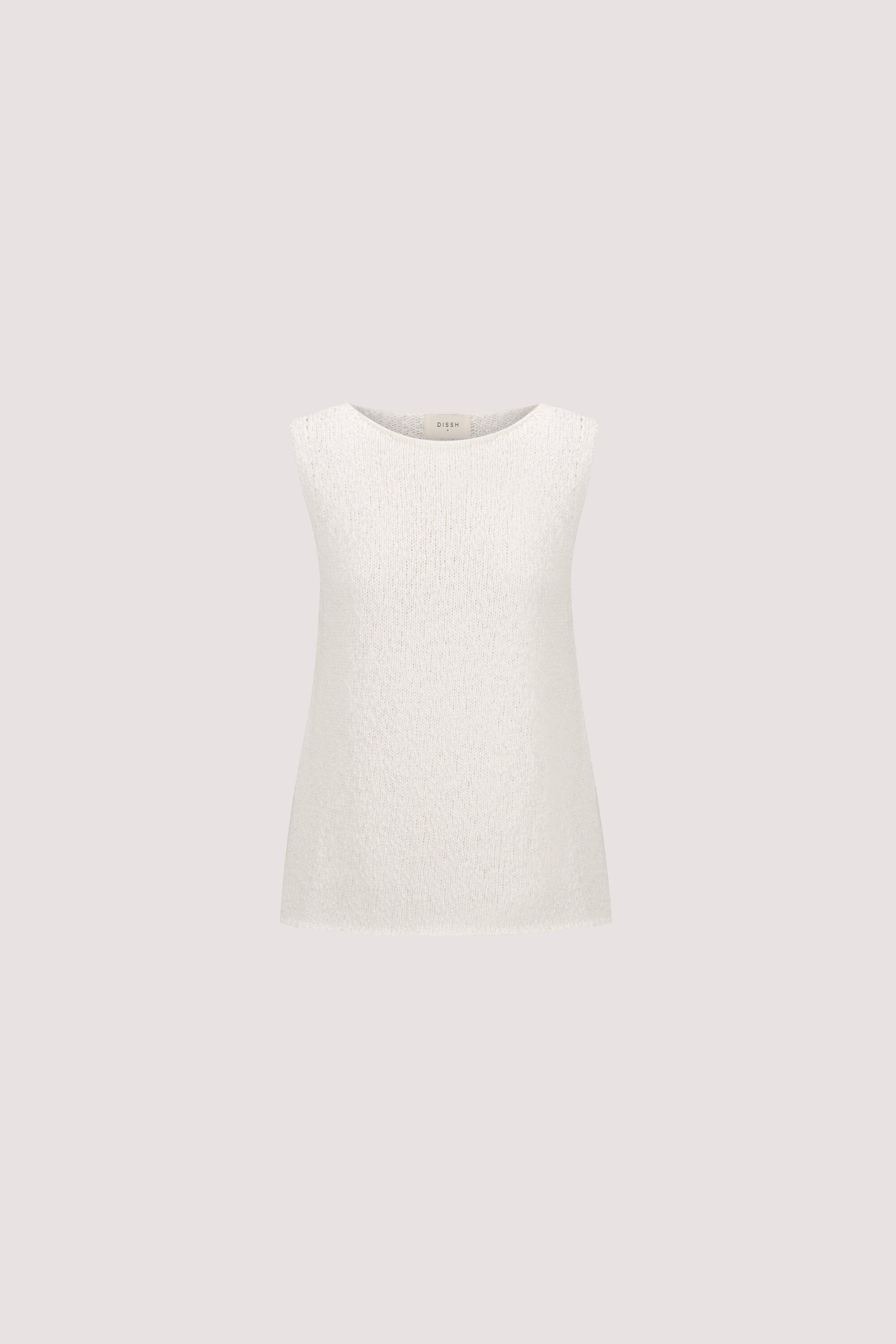 DINA OFF WHITE SLEEVELESS KNIT TOP Clothing DISSH Boutiques 