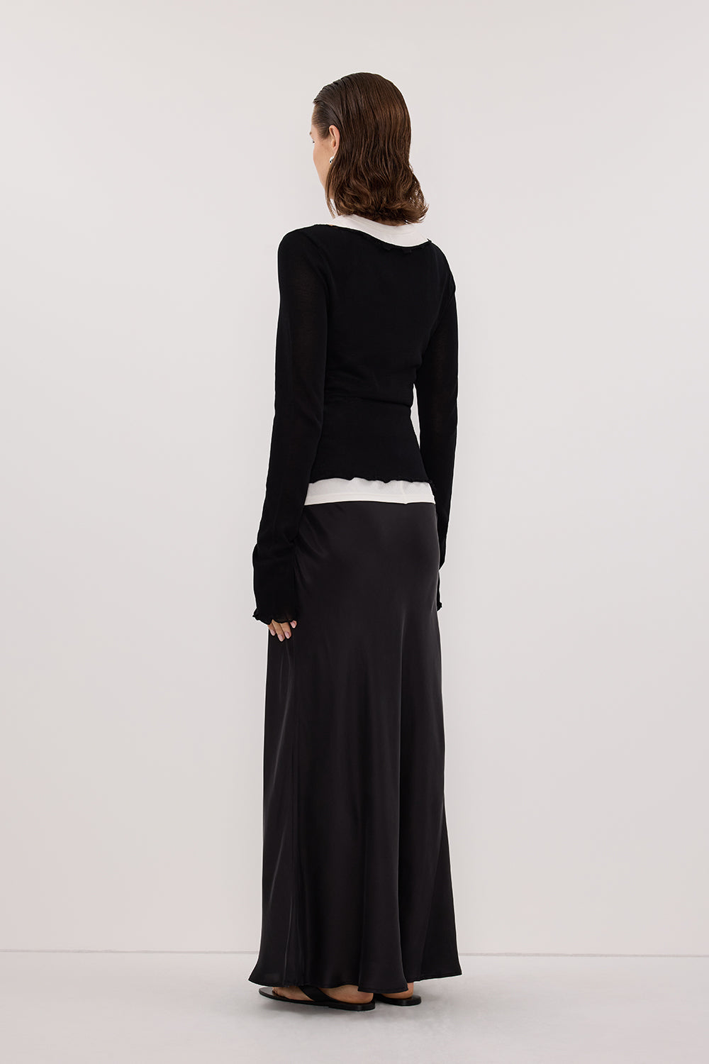 BLAKE BLACK LONG SLEEVE BOAT NECK KNIT TOP