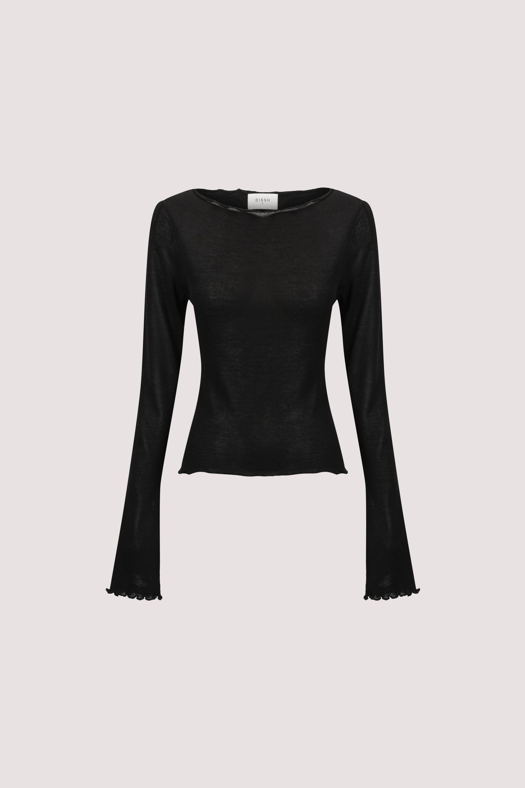 BLAKE BLACK LONG SLEEVE BOAT NECK KNIT TOP Clothing DISSH Boutiques 