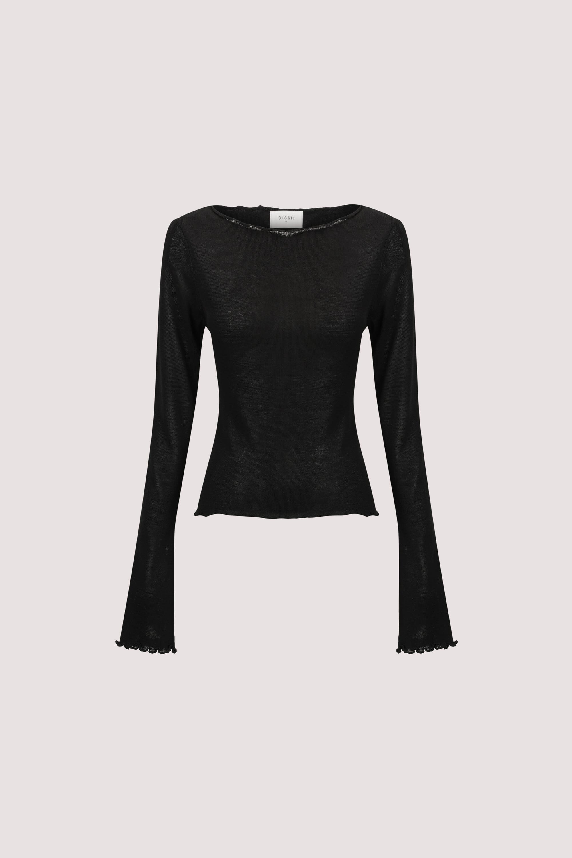 BLAKE BLACK LONG SLEEVE BOAT NECK KNIT TOP Clothing DISSH Boutiques 