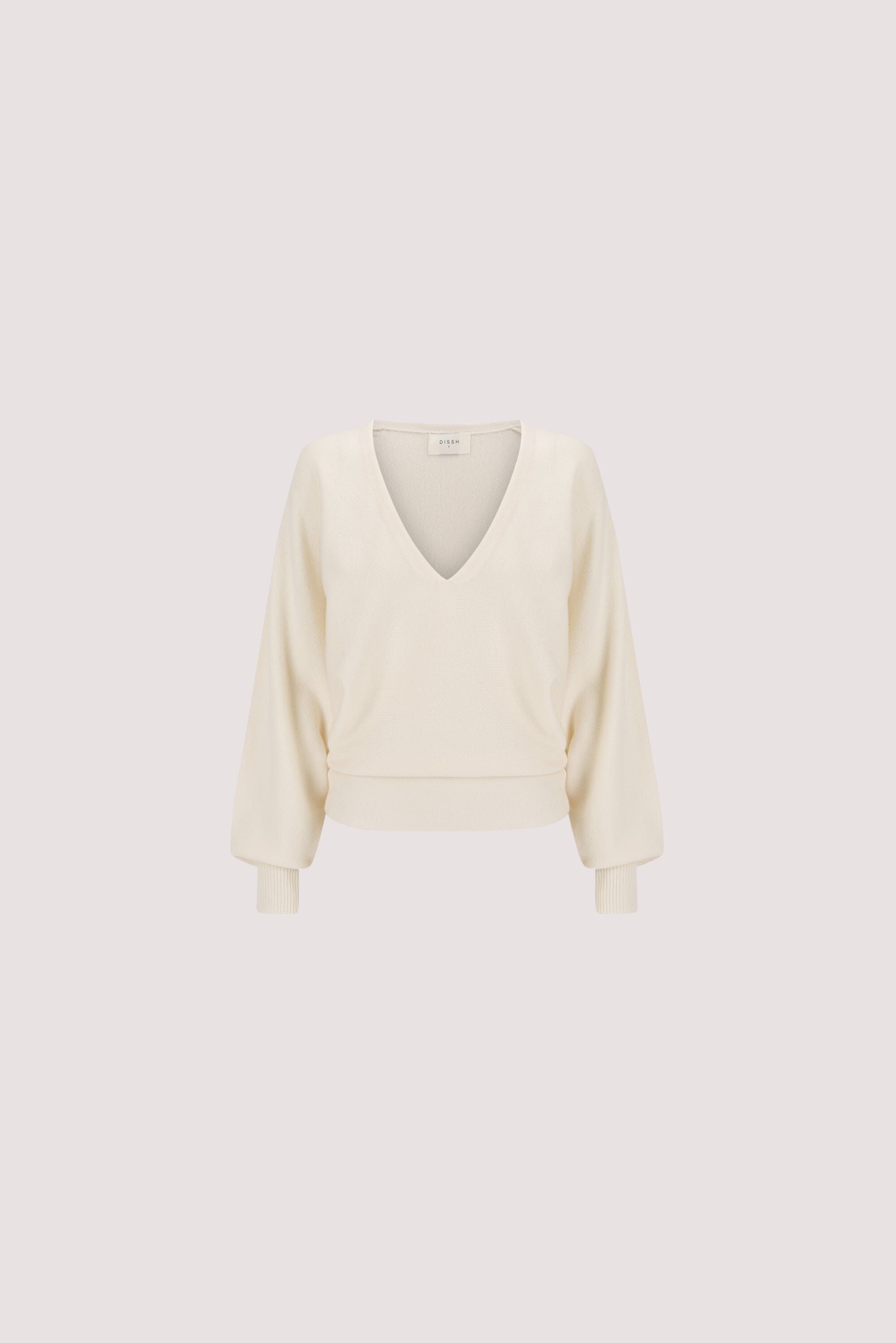 LUMI CREAM V NECK MERINO KNIT JUMPER