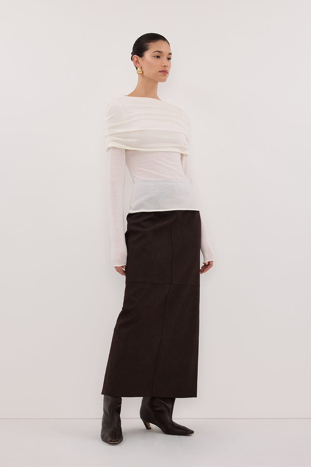 IVY OFF WHITE MERINO LONG SLEEVE TOP Clothing DISSH Boutiques 