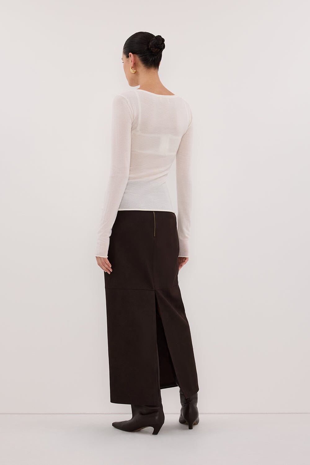 IVY OFF WHITE MERINO LONG SLEEVE TOP Clothing DISSH Boutiques 
