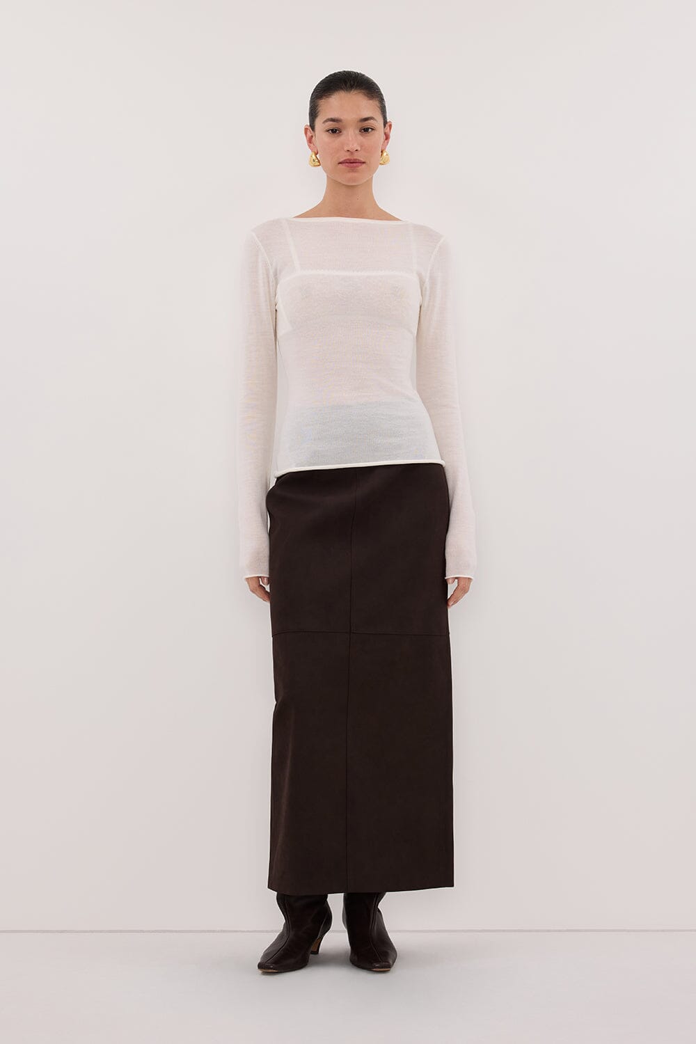 IVY OFF WHITE MERINO LONG SLEEVE TOP Clothing DISSH Boutiques 