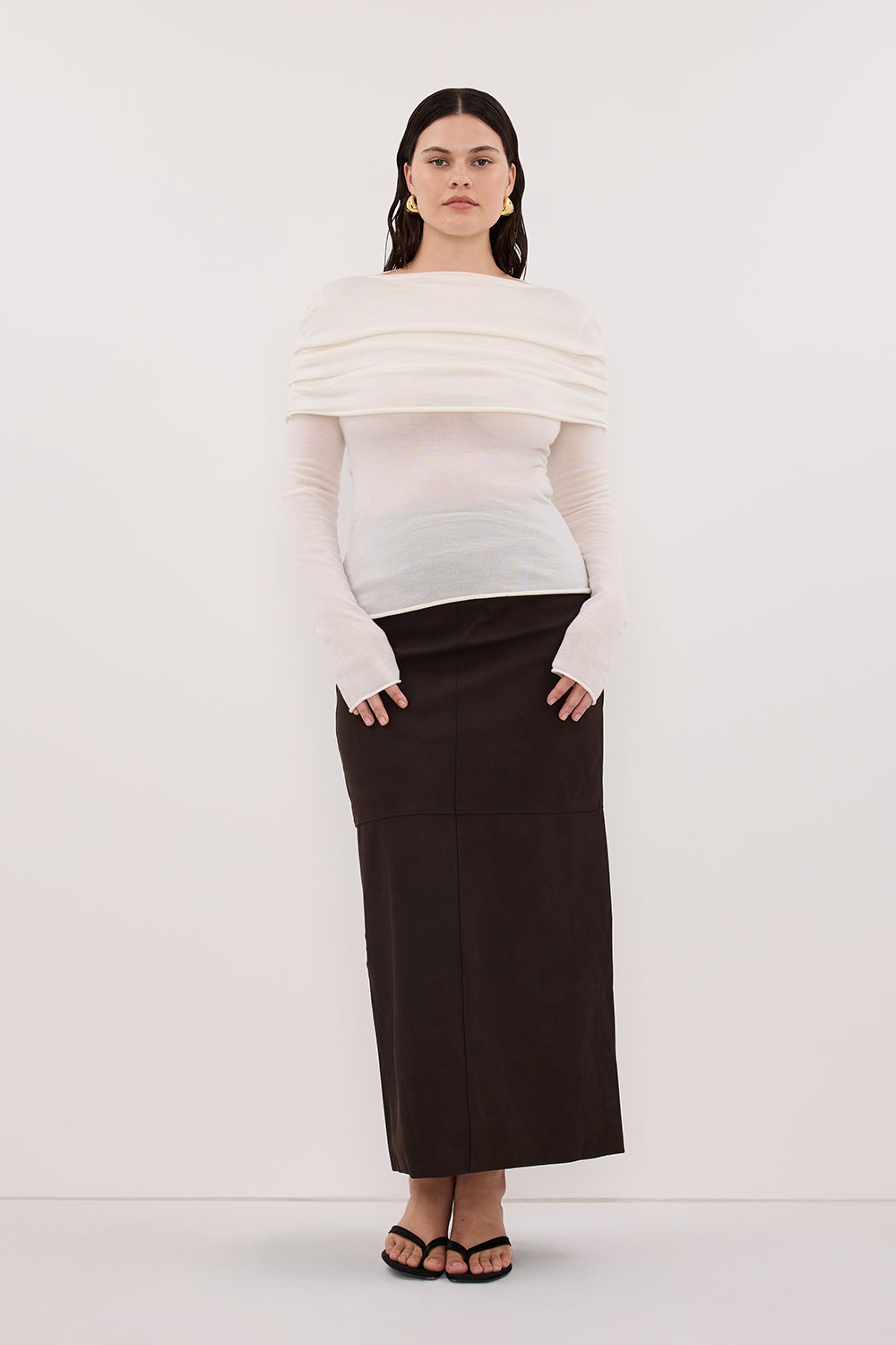 IVY OFF WHITE MERINO LONG SLEEVE TOP Clothing DISSH Boutiques 