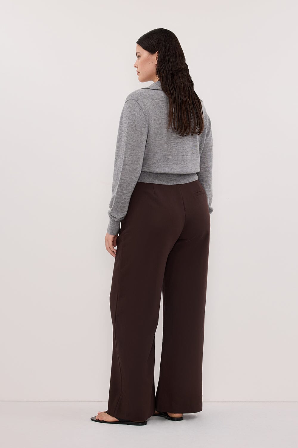 KYRA SILVER LONG SLEEVE MERINO WOOL CARDIGAN
