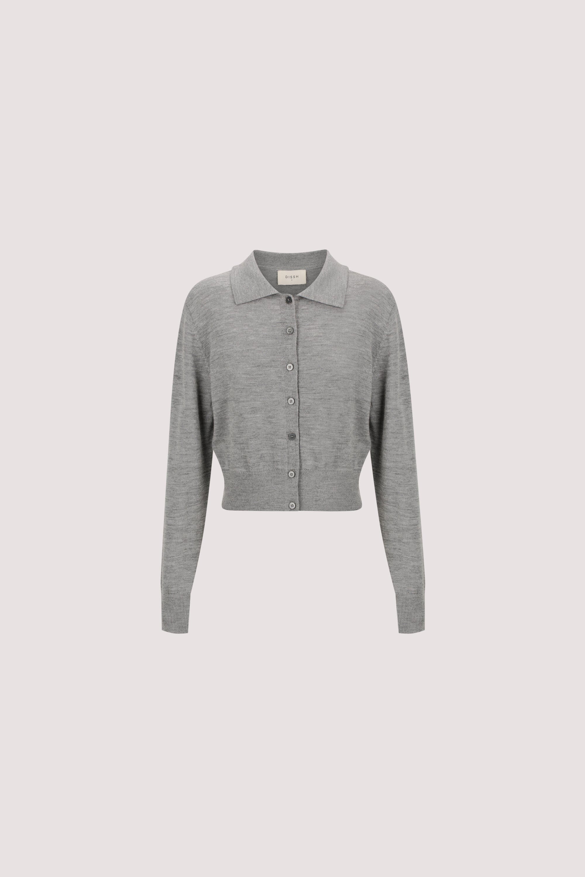 KYRA SILVER LONG SLEEVE MERINO WOOL CARDIGAN
