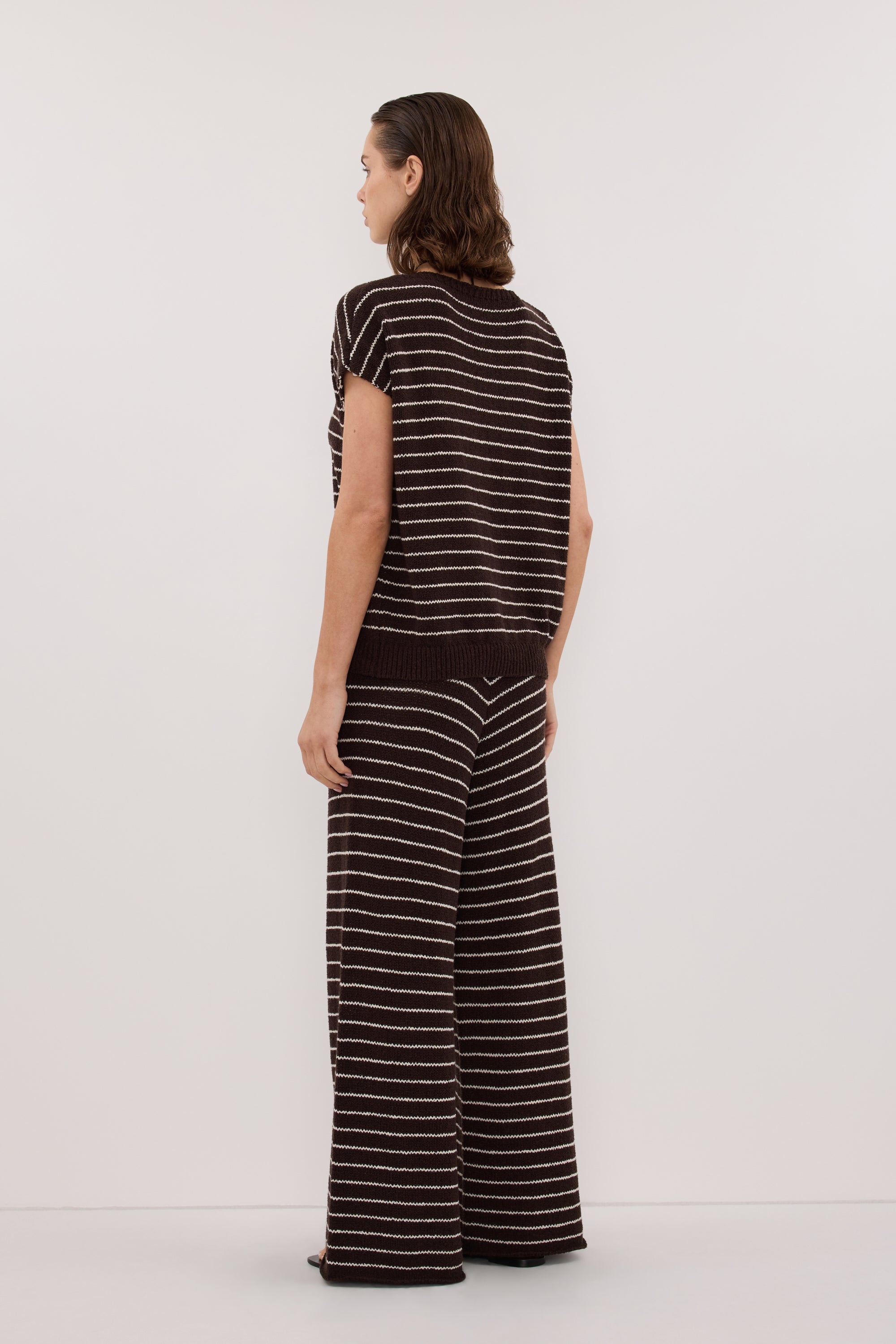 ASPEN CHOC STRIPE KNIT TOP