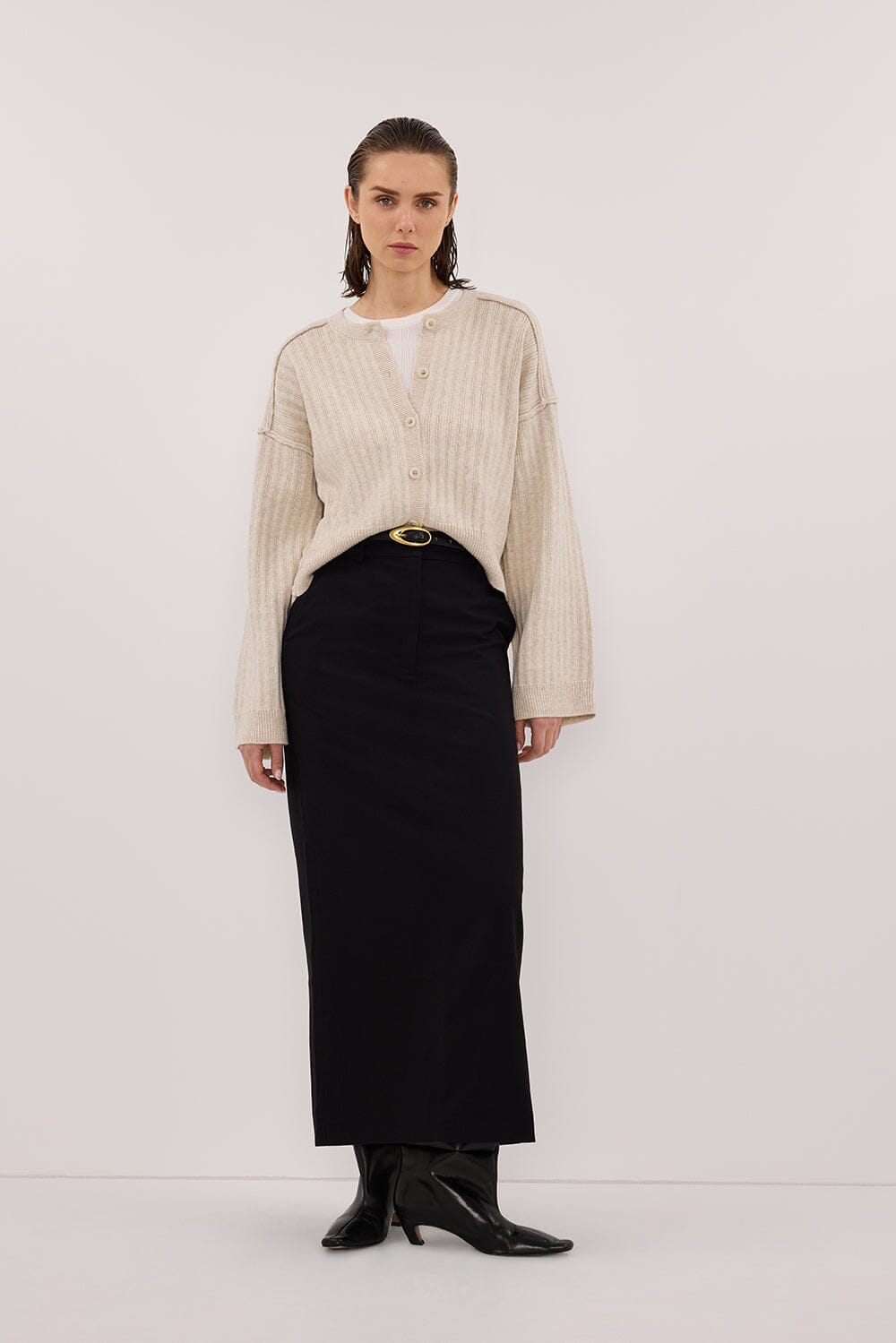 DAHLIA CHALK KNIT CARDIGAN Clothing DISSH Boutiques 