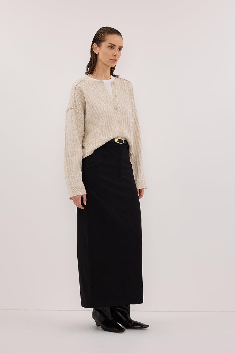 DAHLIA CHALK KNIT CARDIGAN Clothing DISSH Boutiques 