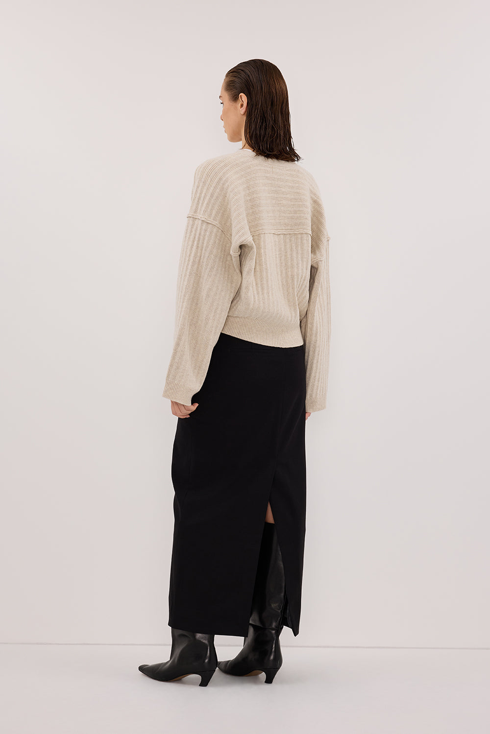 DAHLIA CHALK KNIT CARDIGAN Clothing DISSH Boutiques 