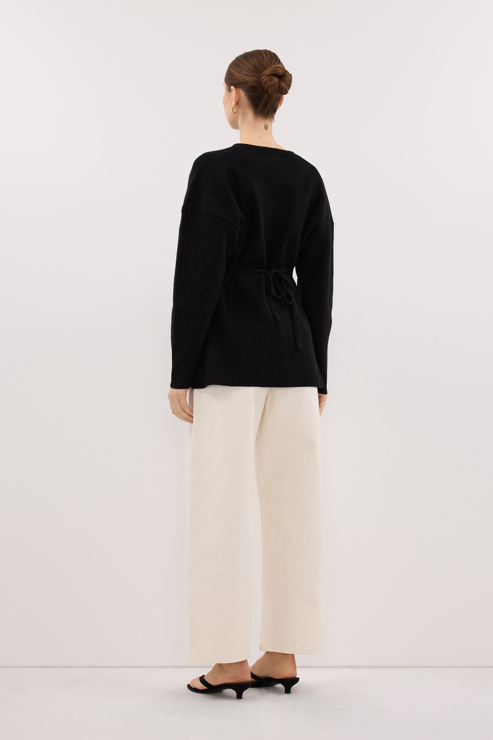 MARTHA BLACK CINCHED KNIT CARDIGAN