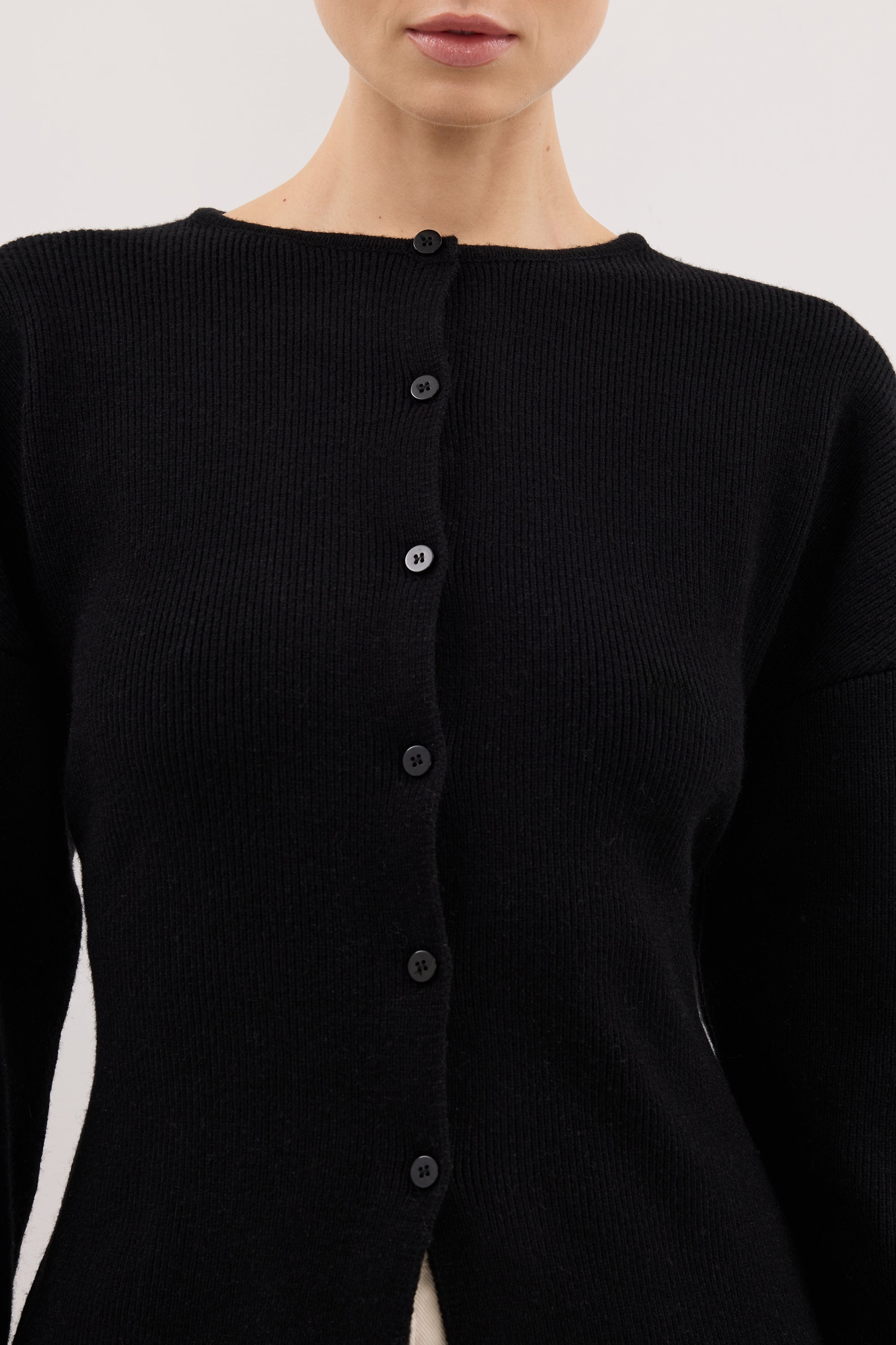 MARTHA BLACK CINCHED KNIT CARDIGAN