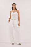 KARA OFF WHITE STRAPLESS BANDEAU KNIT TOP