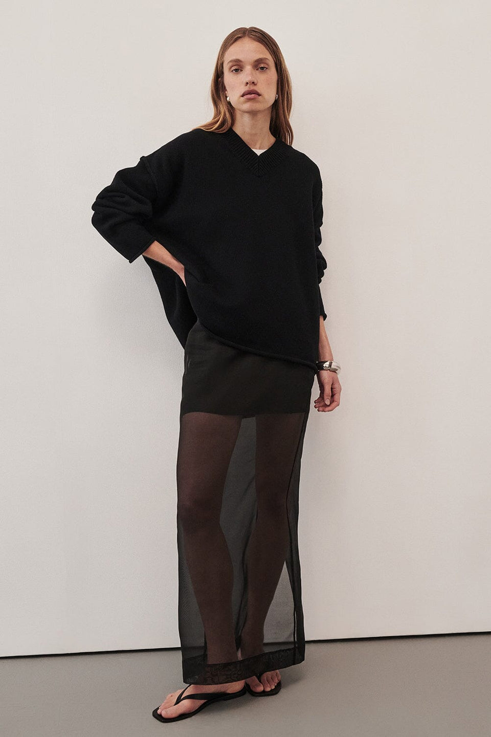 FLINT BLACK V NECK KNIT JUMPER Clothing DISSH Boutiques 