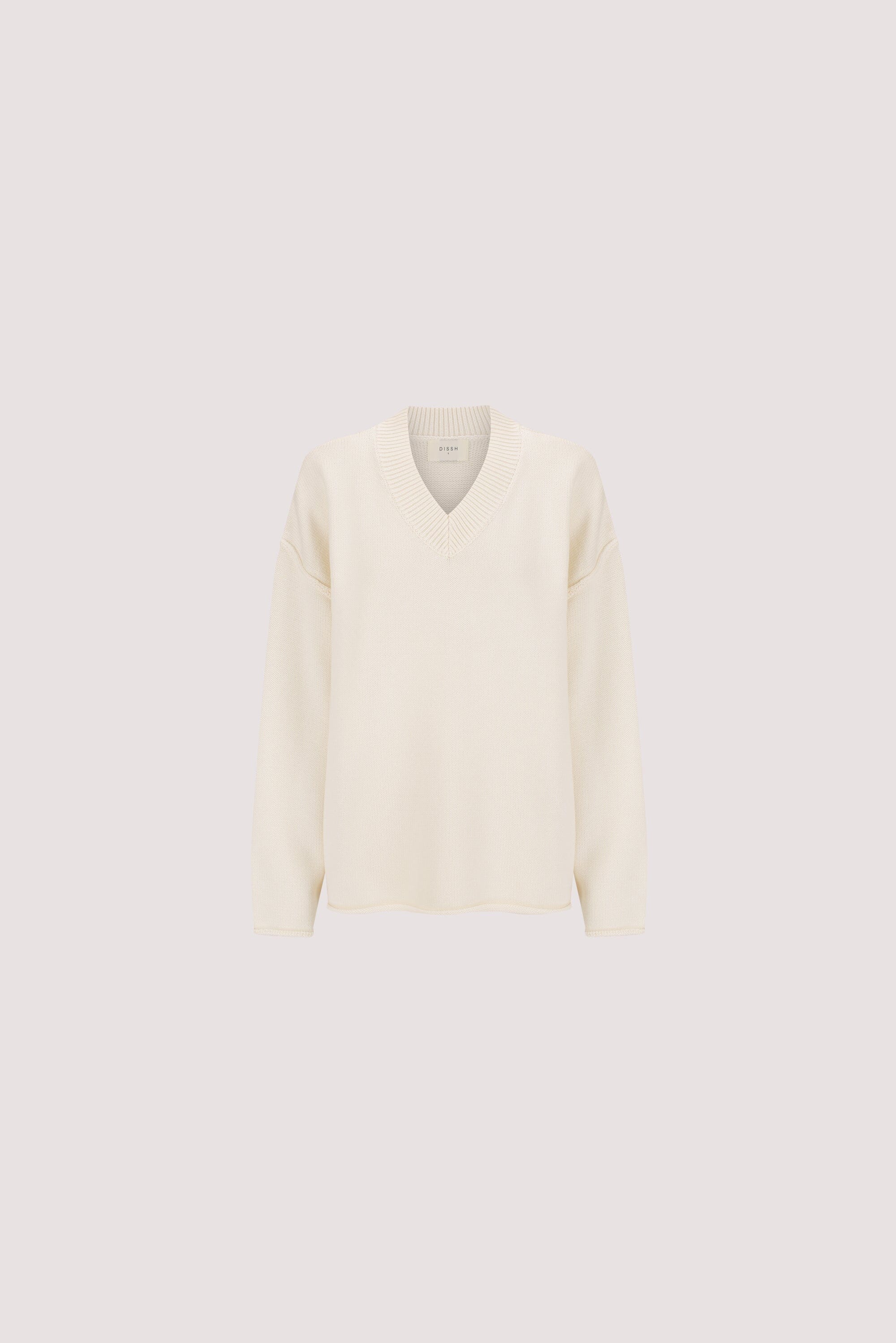 FLINT CREAM V NECK KNIT JUMPER