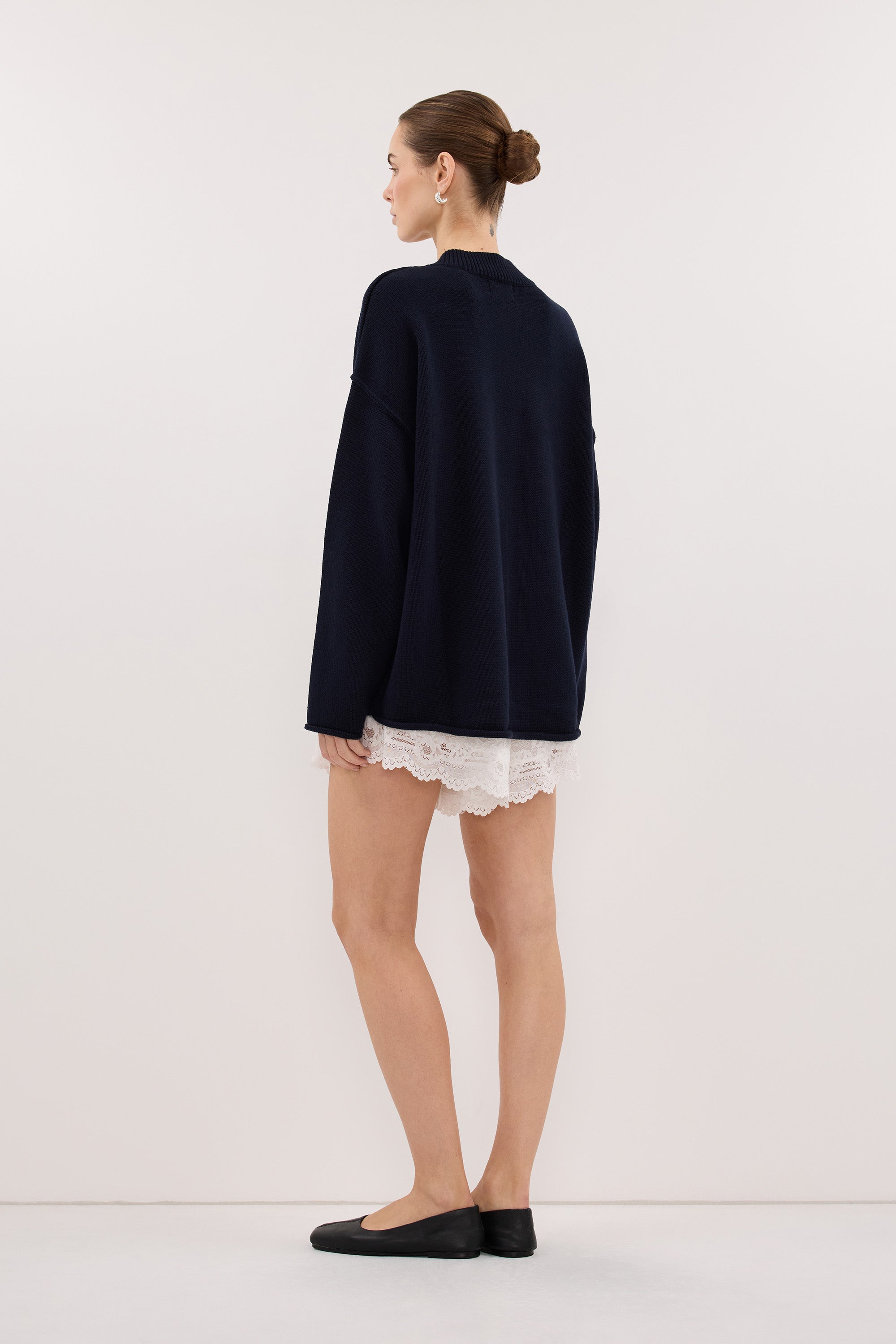 FLINT INK V NECK KNIT JUMPER