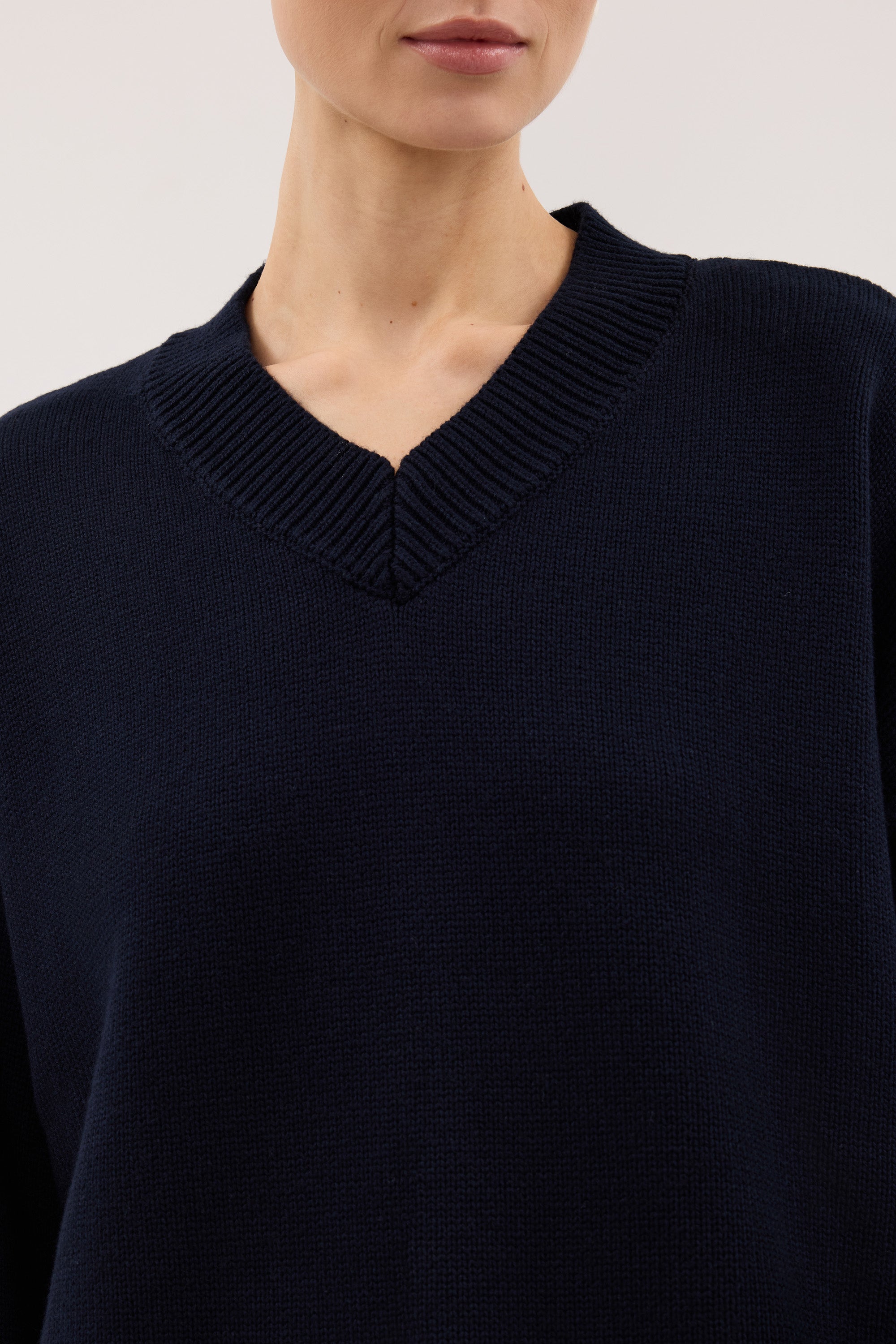 FLINT INK V NECK KNIT JUMPER