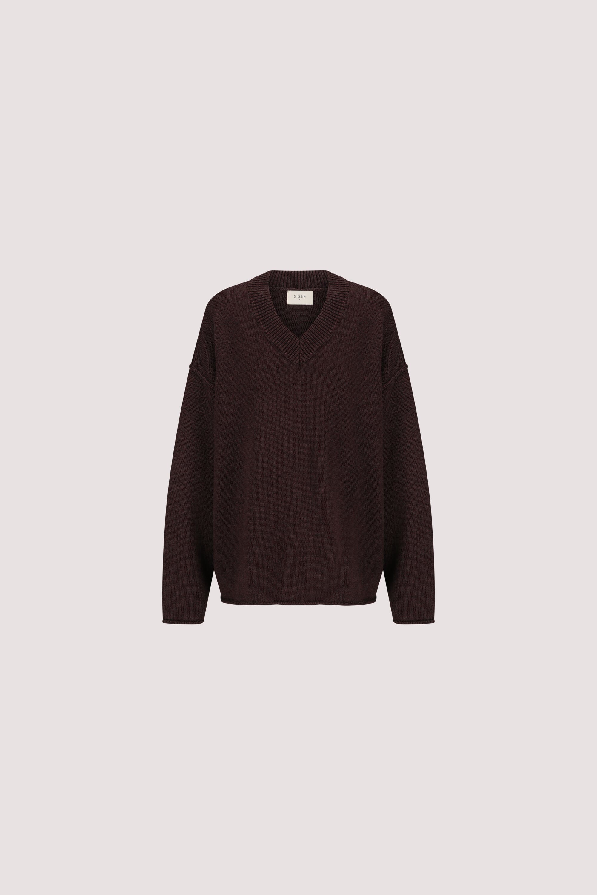 FLINT PLUM V NECK KNIT JUMPER