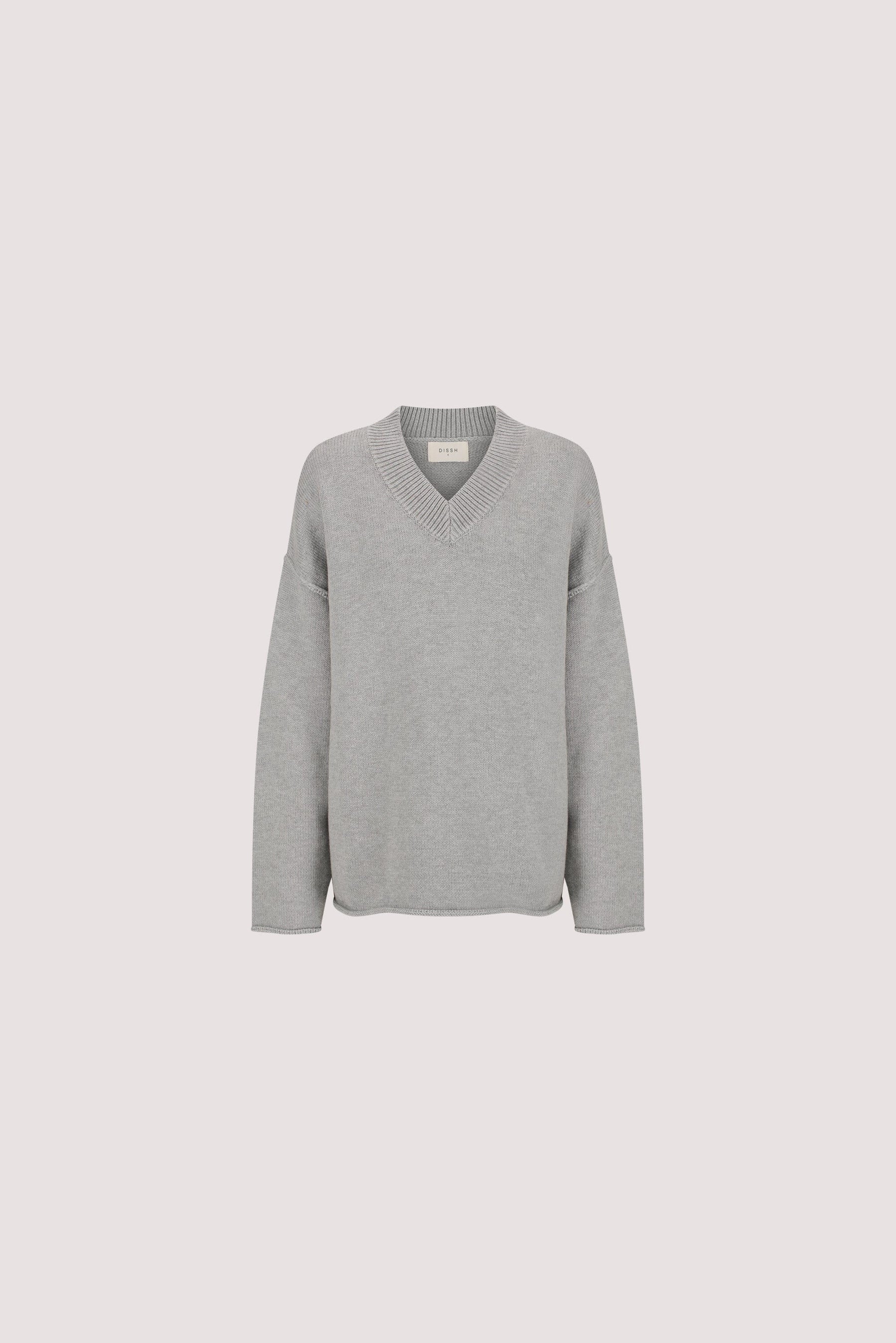FLINT SILVER V NECK KNIT JUMPER Clothing DISSH Boutiques 