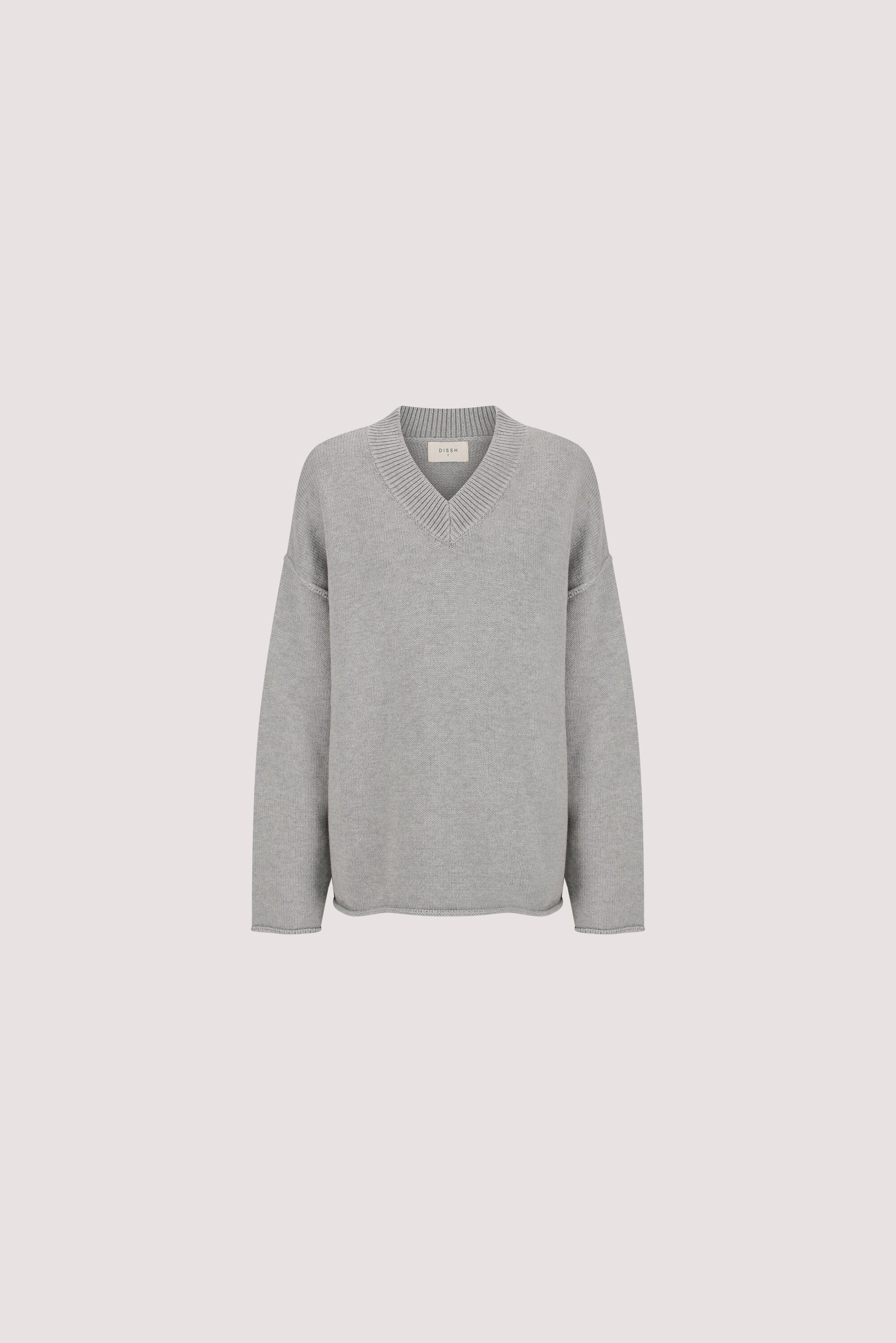 FLINT SILVER V NECK KNIT JUMPER Clothing DISSH Boutiques 