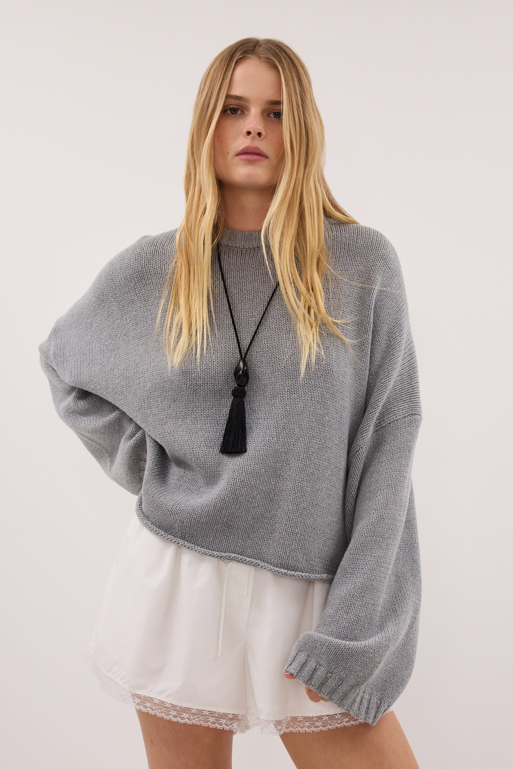 BAY GREY MARLE KNIT JUMPER